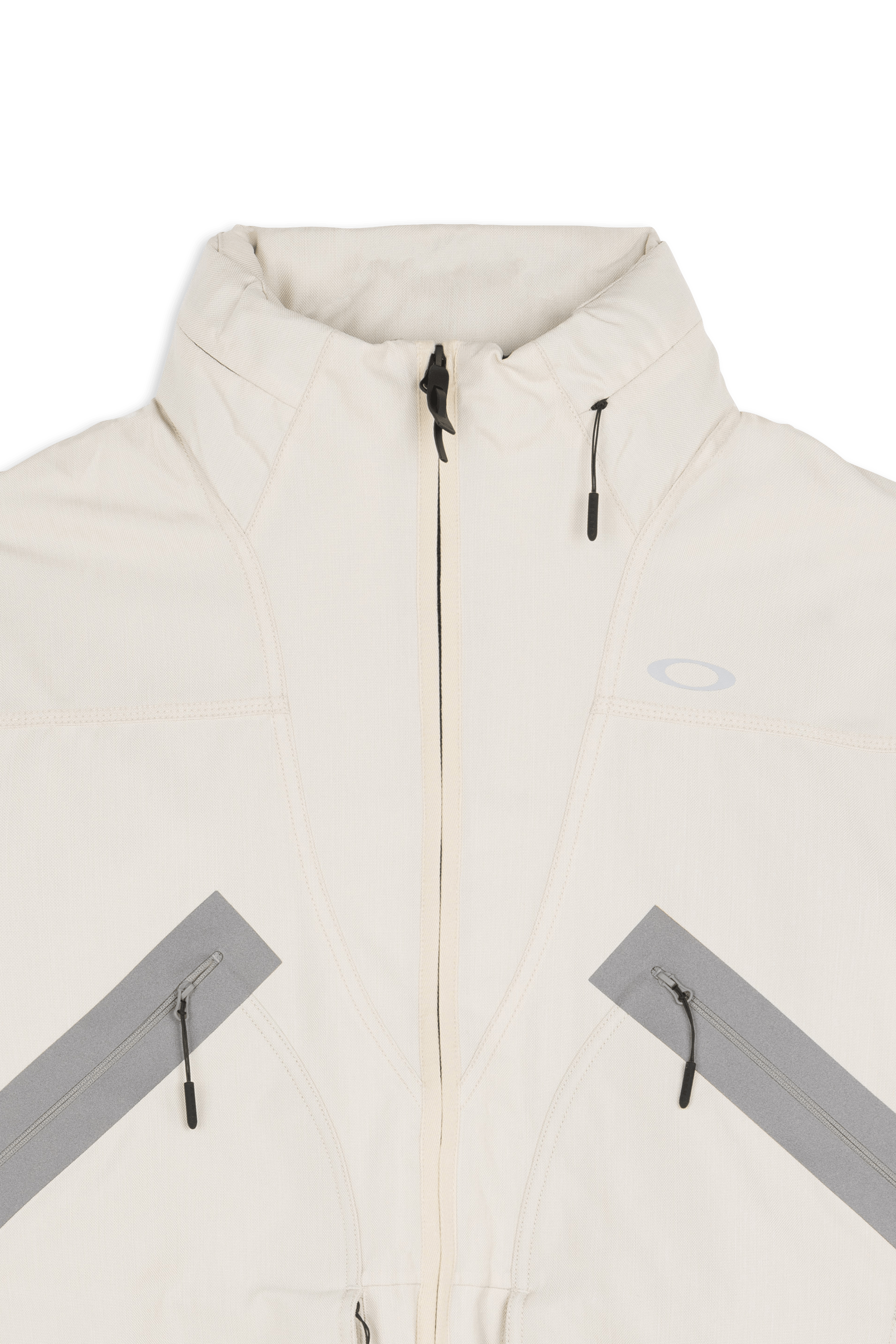Zipped high-neck colorblock padded jacket with hood | Beige OAKLEY Men