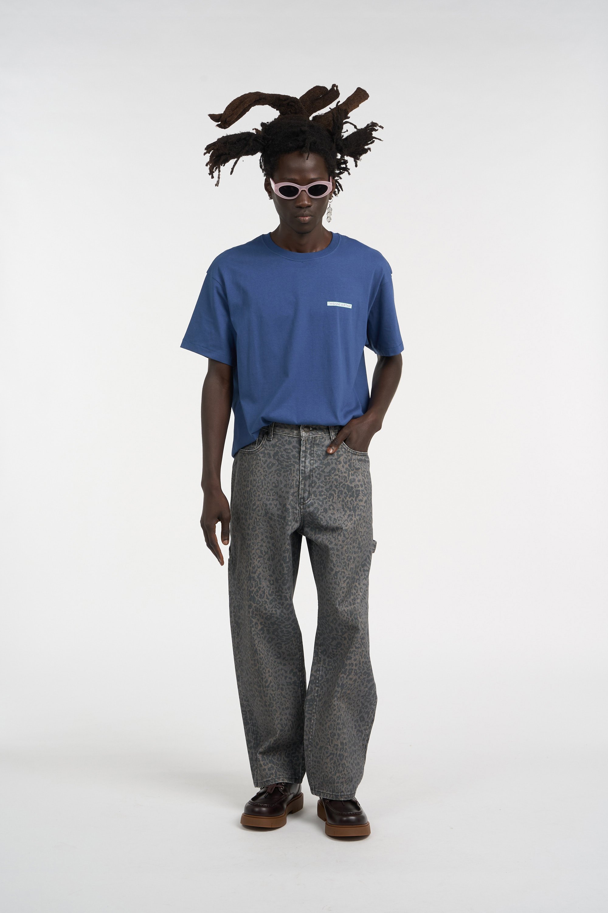 Regular-fit round-neck cotton T-shirt THISISNEVERTHAT Blue