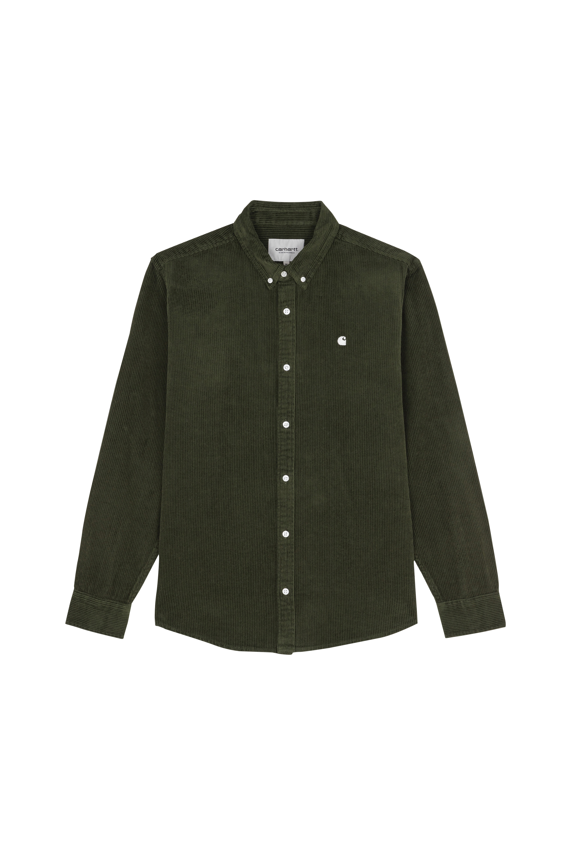 Cotton overshirt with button-down collar Green