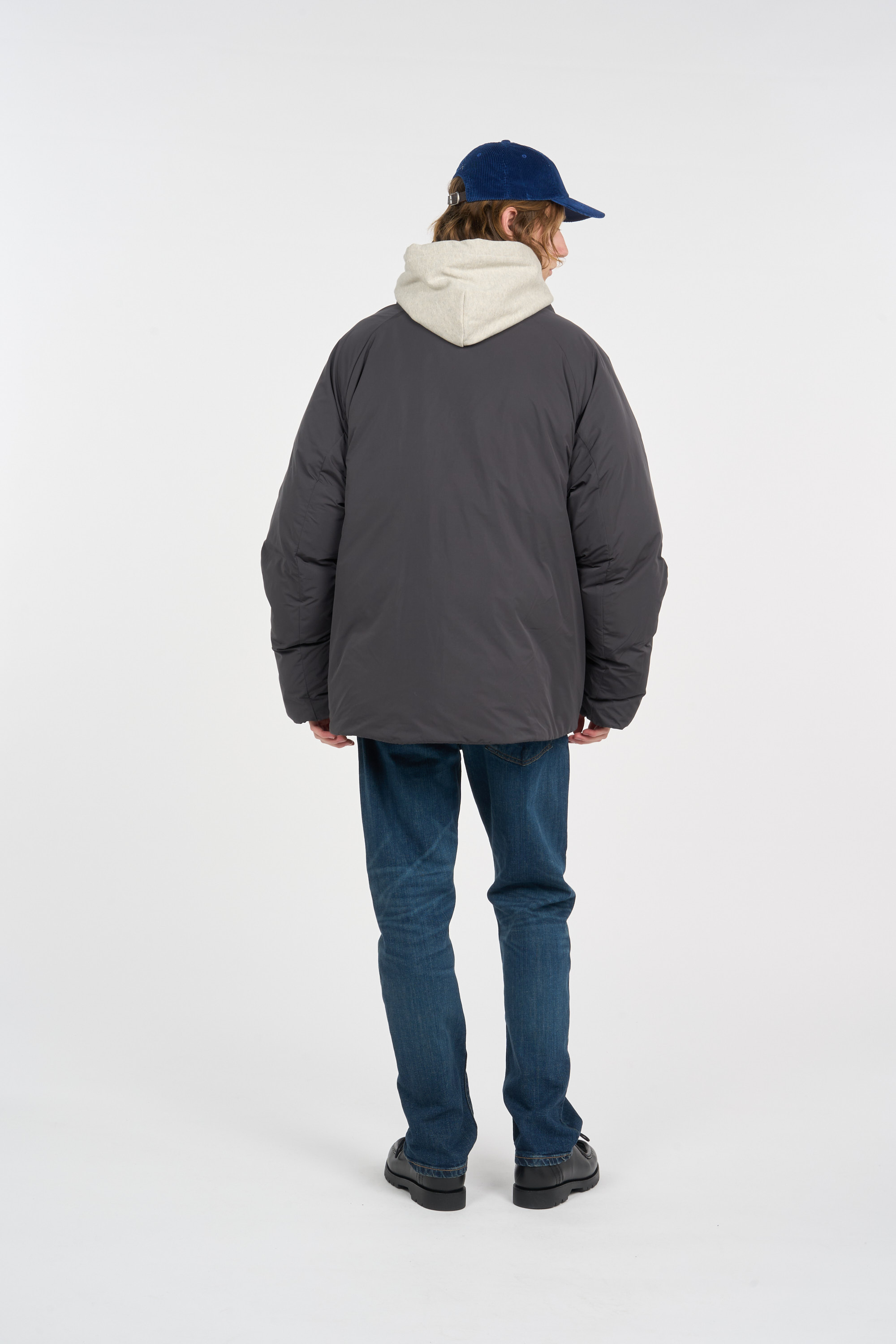 Lightweight quilted padded jacket with high neck Grey