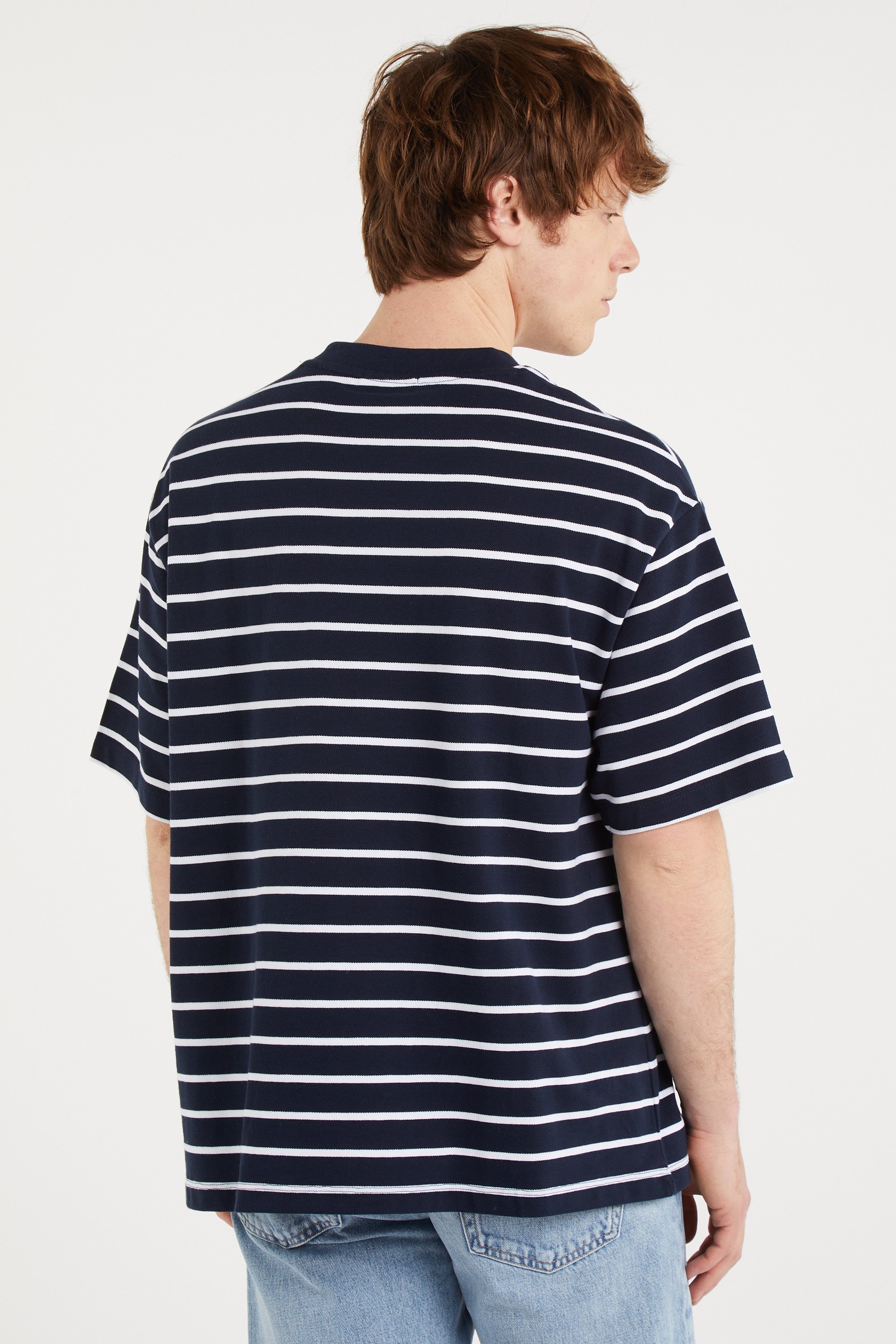 Regular-fit round-neck cotton T-shirt Blue