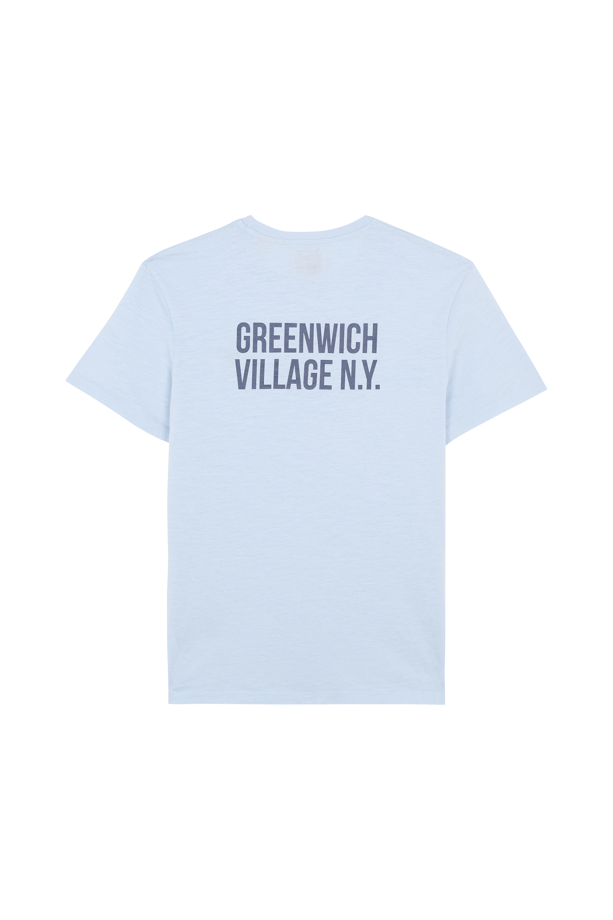 Regular-fit round-neck cotton T-shirt Blue