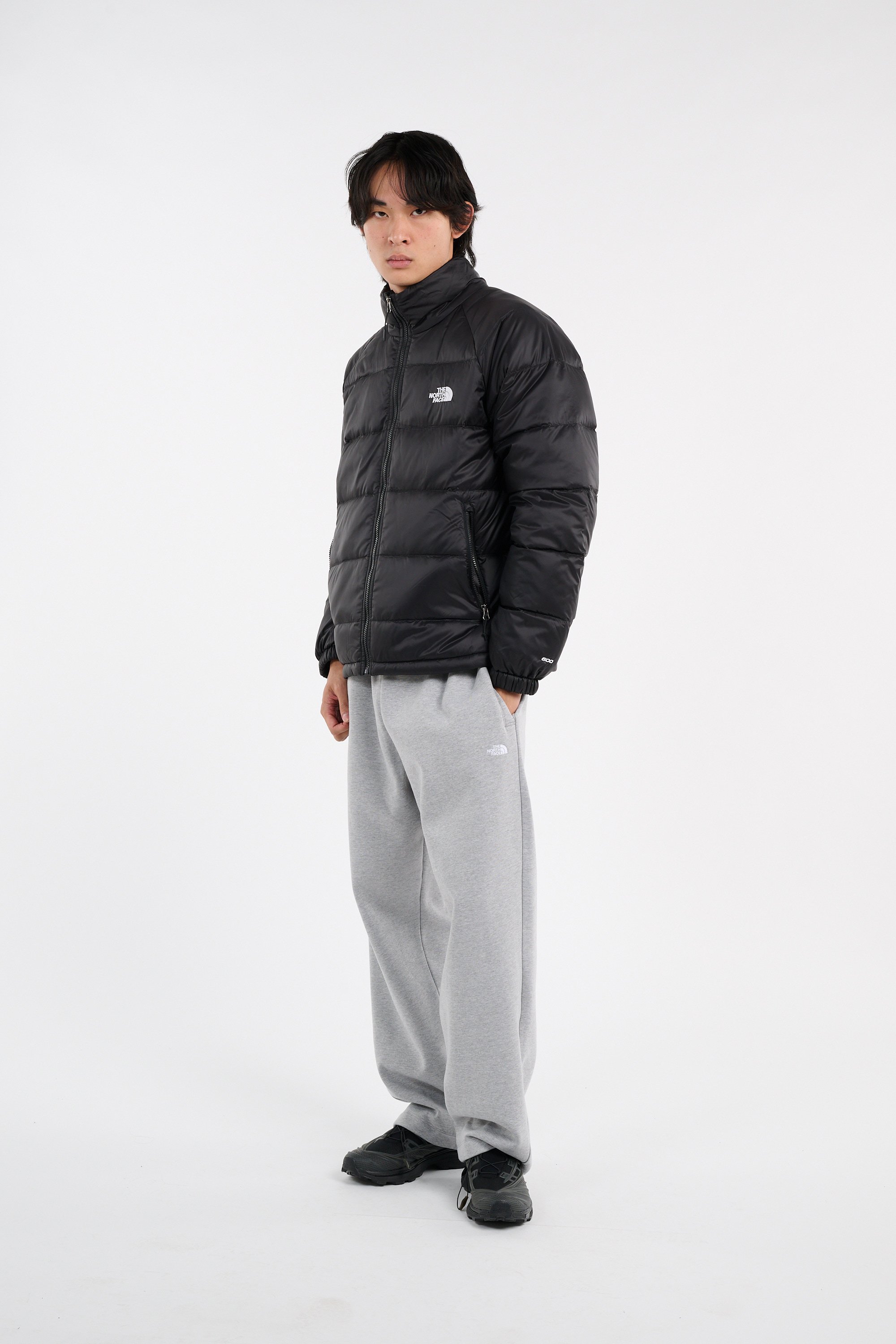 Zipped high-neck colorblock padded jacket with hood THE NORTH FACE Black