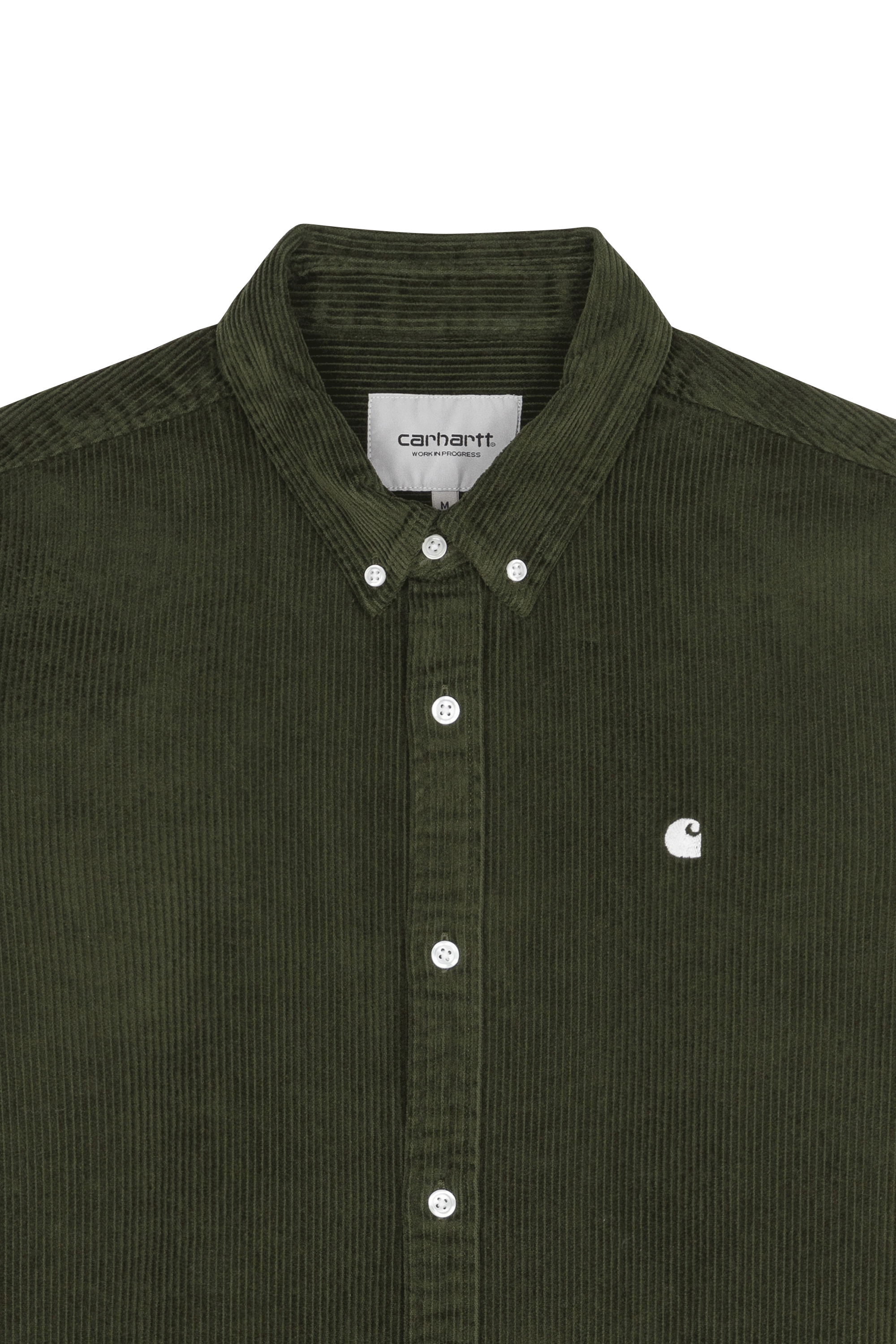 Cotton overshirt with button-down collar Green