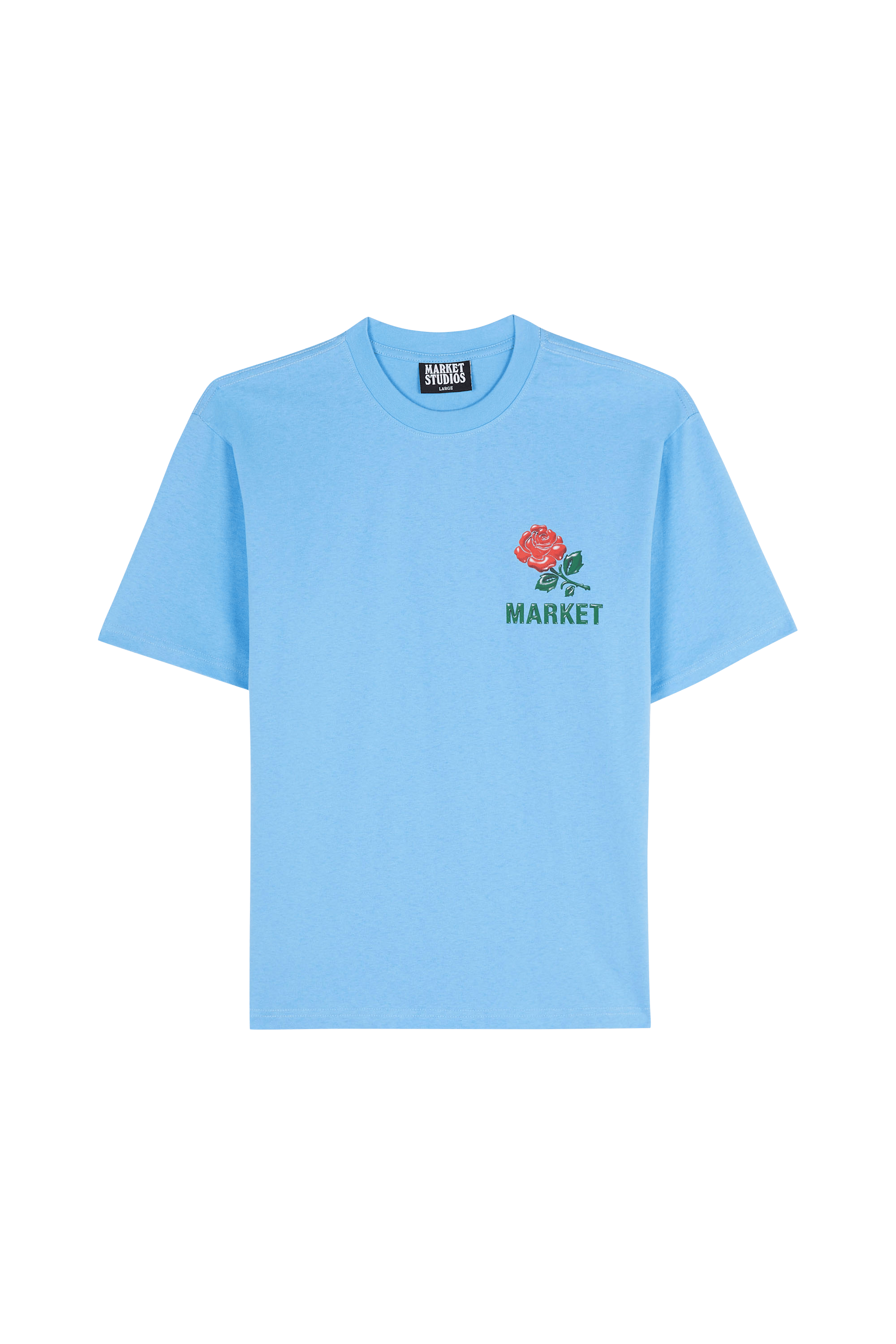 Regular-fit round-neck cotton T-shirt 3D HAVE A NICE DAY T-SHIRT Blue