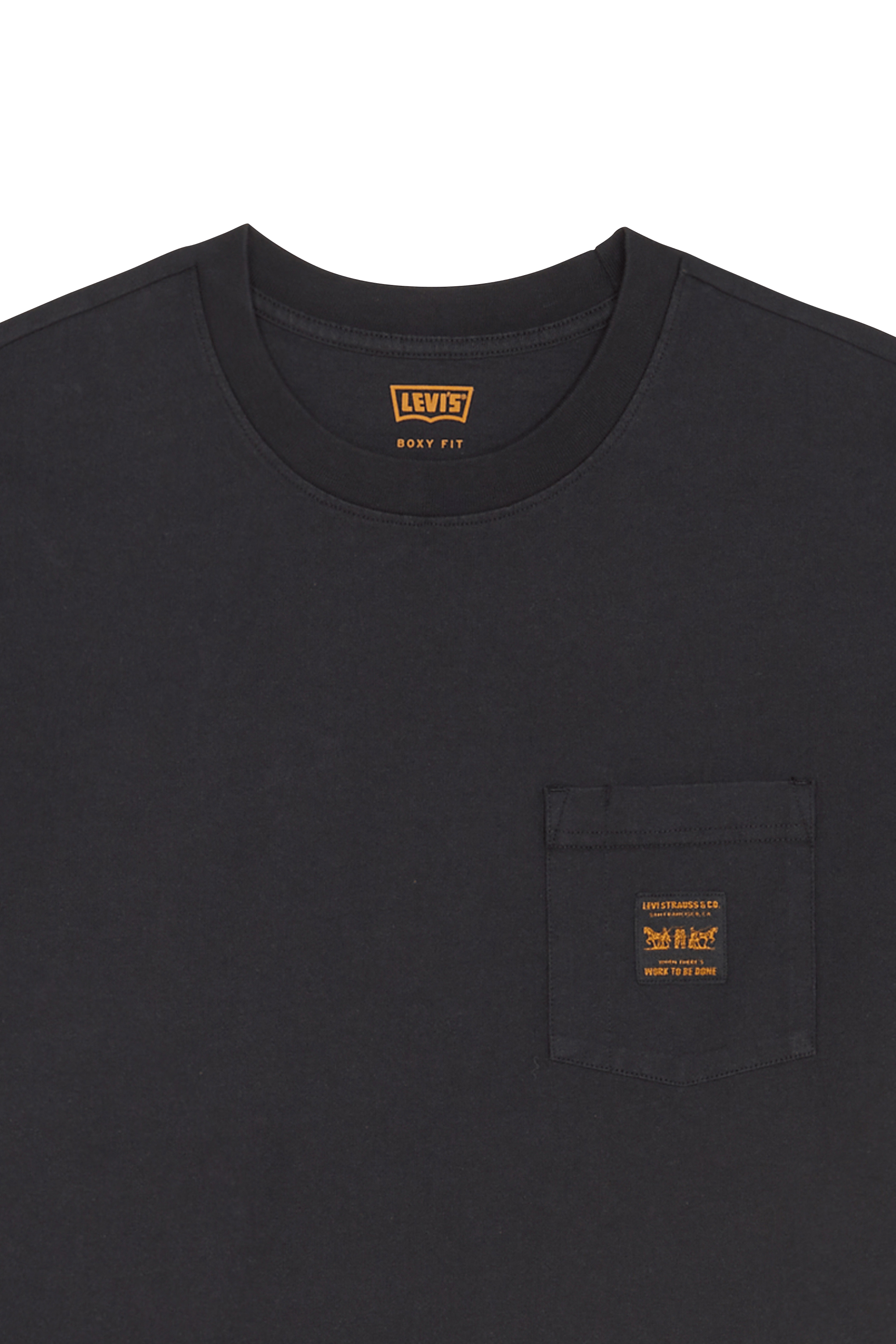 Regular-fit round-neck cotton T-shirt | Black LEVI'S Men
