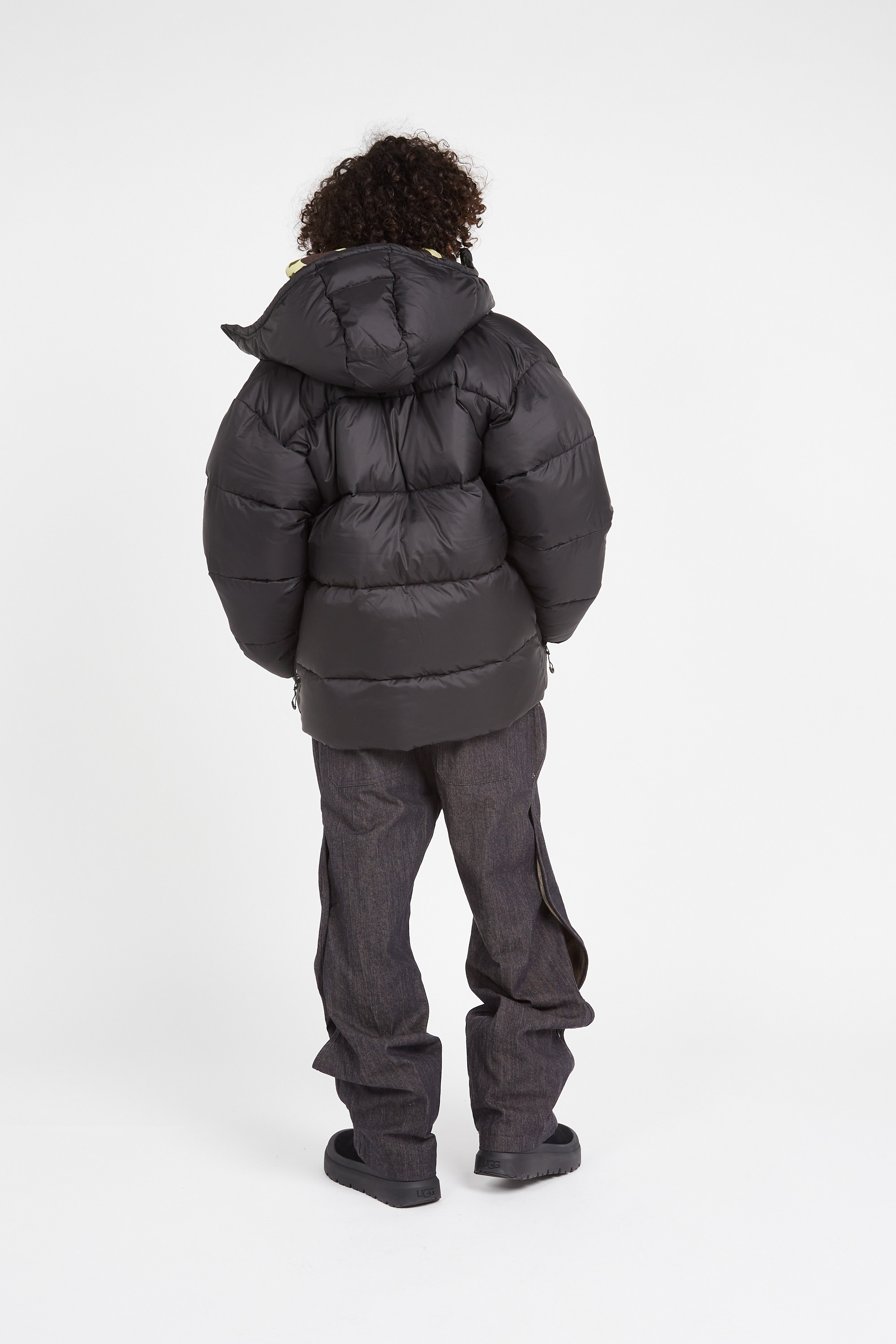 Lightweight quilted padded jacket with high neck Black