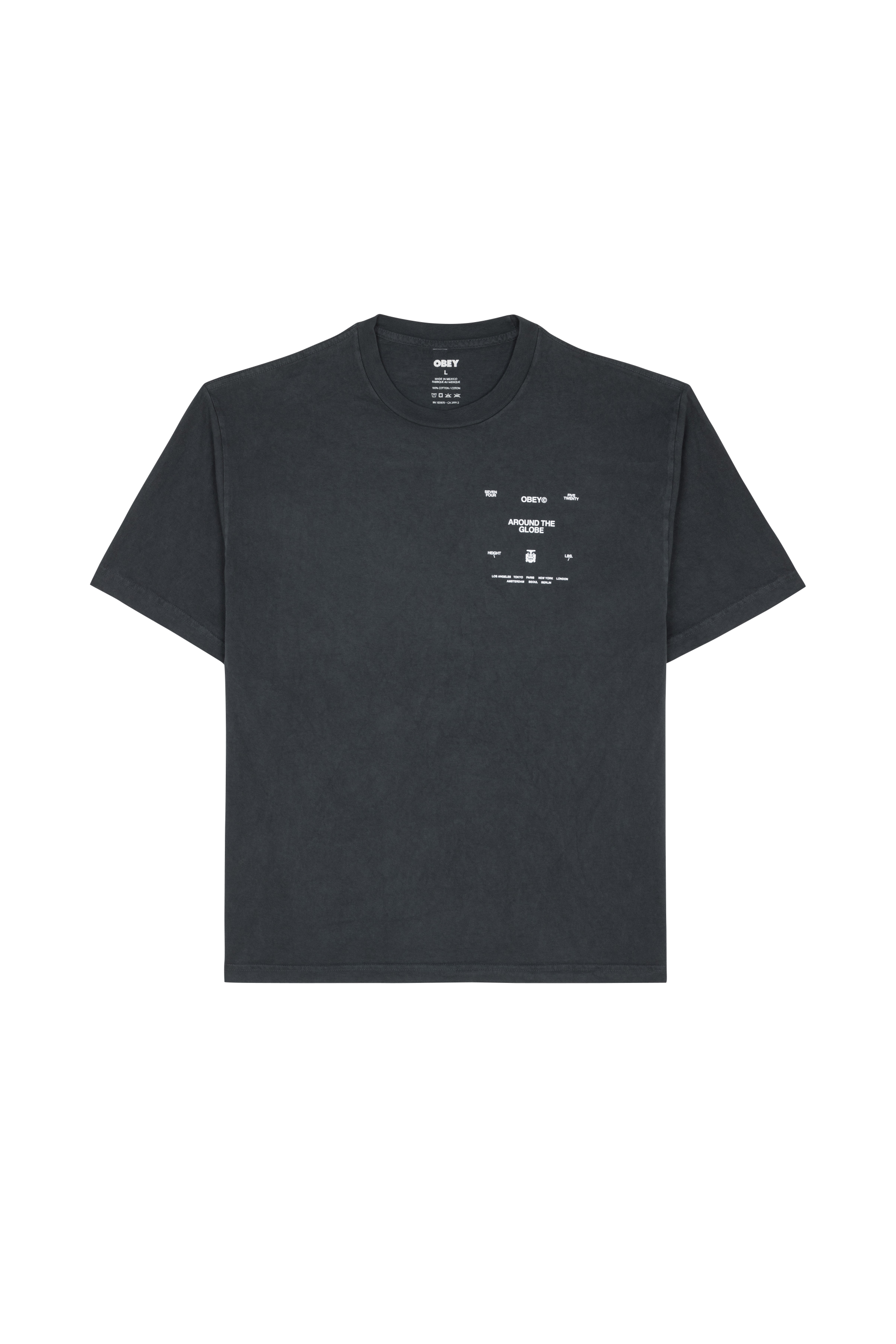 Regular-fit round-neck cotton T-shirt Black