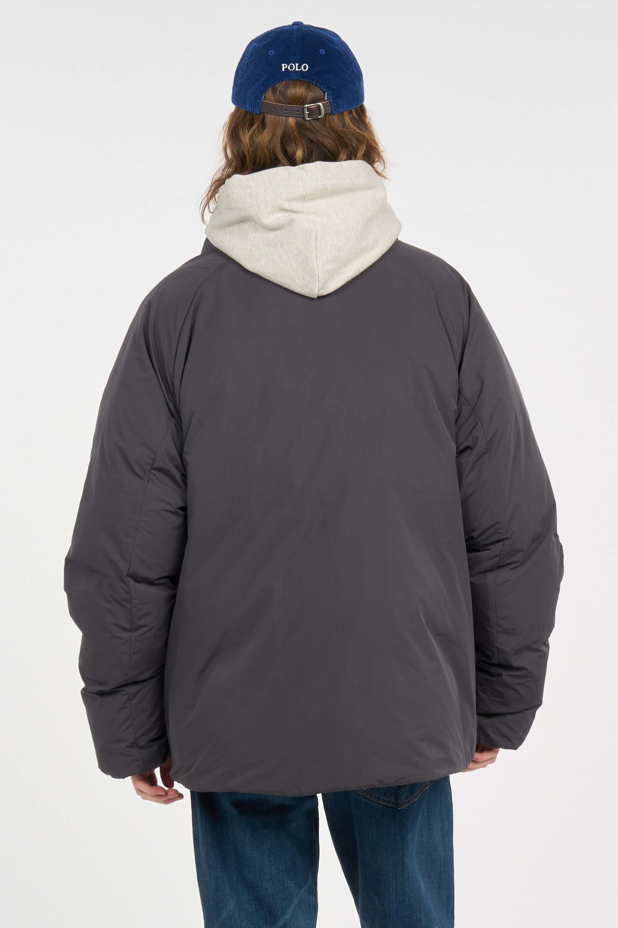 Lightweight quilted padded jacket with high neck Grey