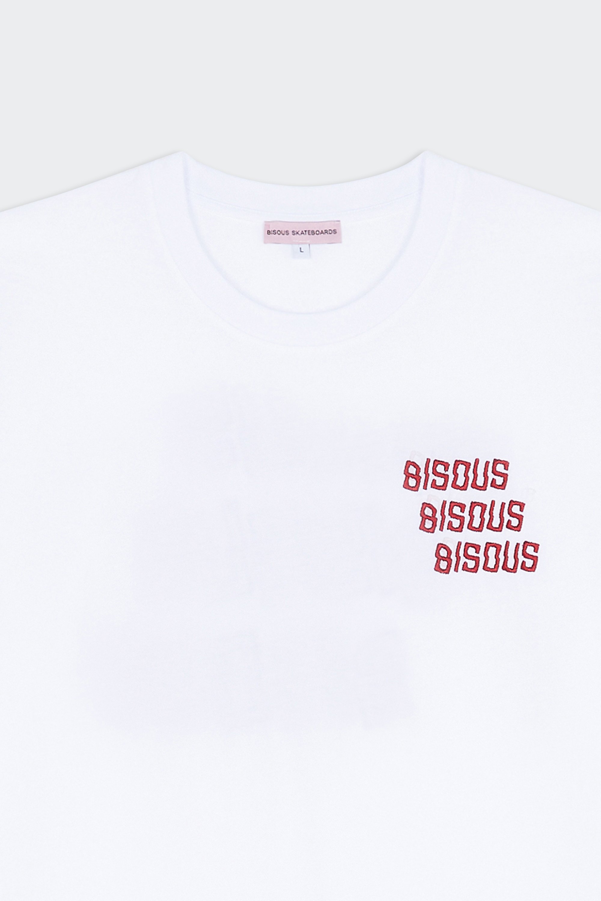 Regular-fit round-neck cotton T-shirt | White by BISOUS SKATEBOARDS Regular-fit round-neck cotton T-shirt White