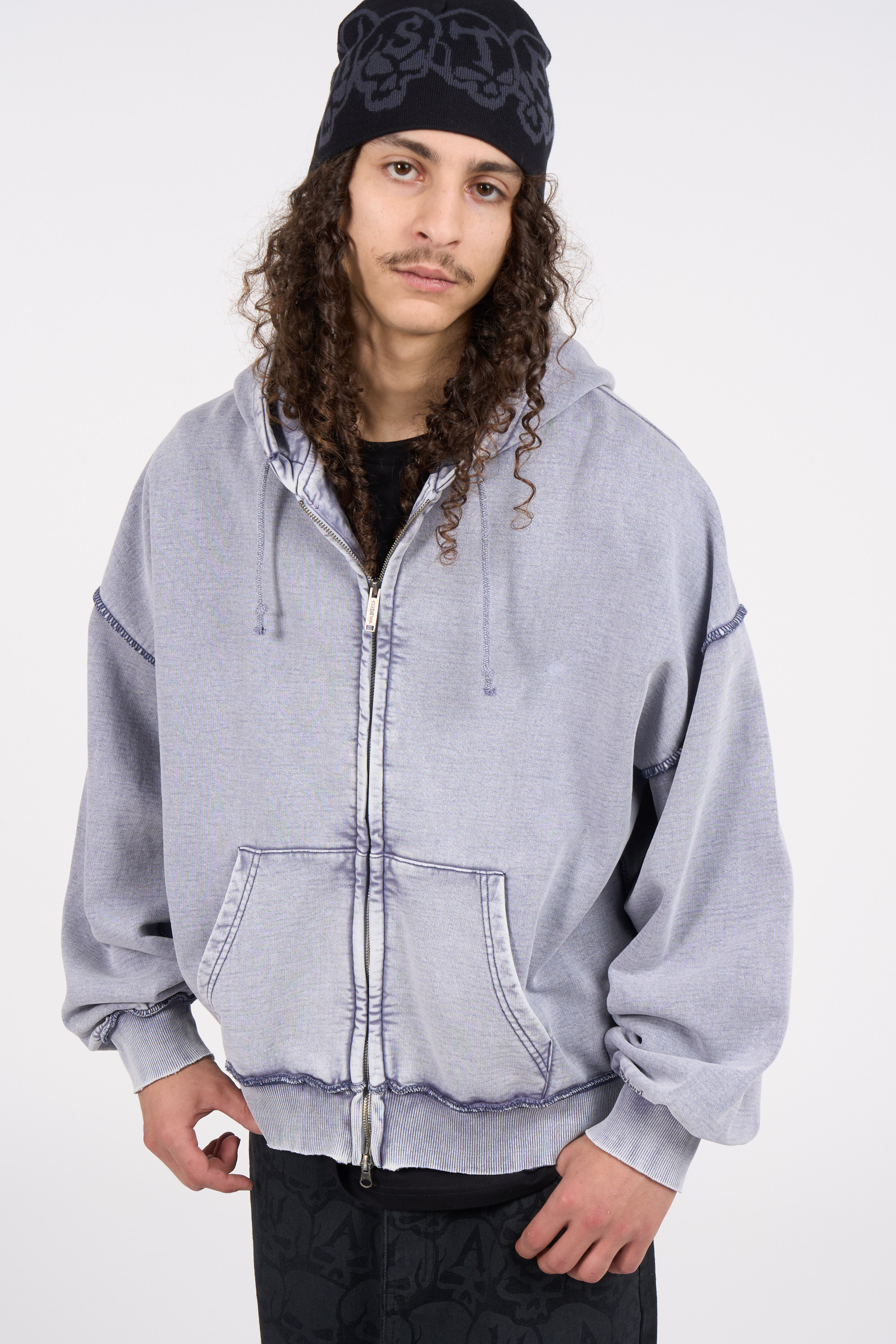 Hoodie zippé Bleu
