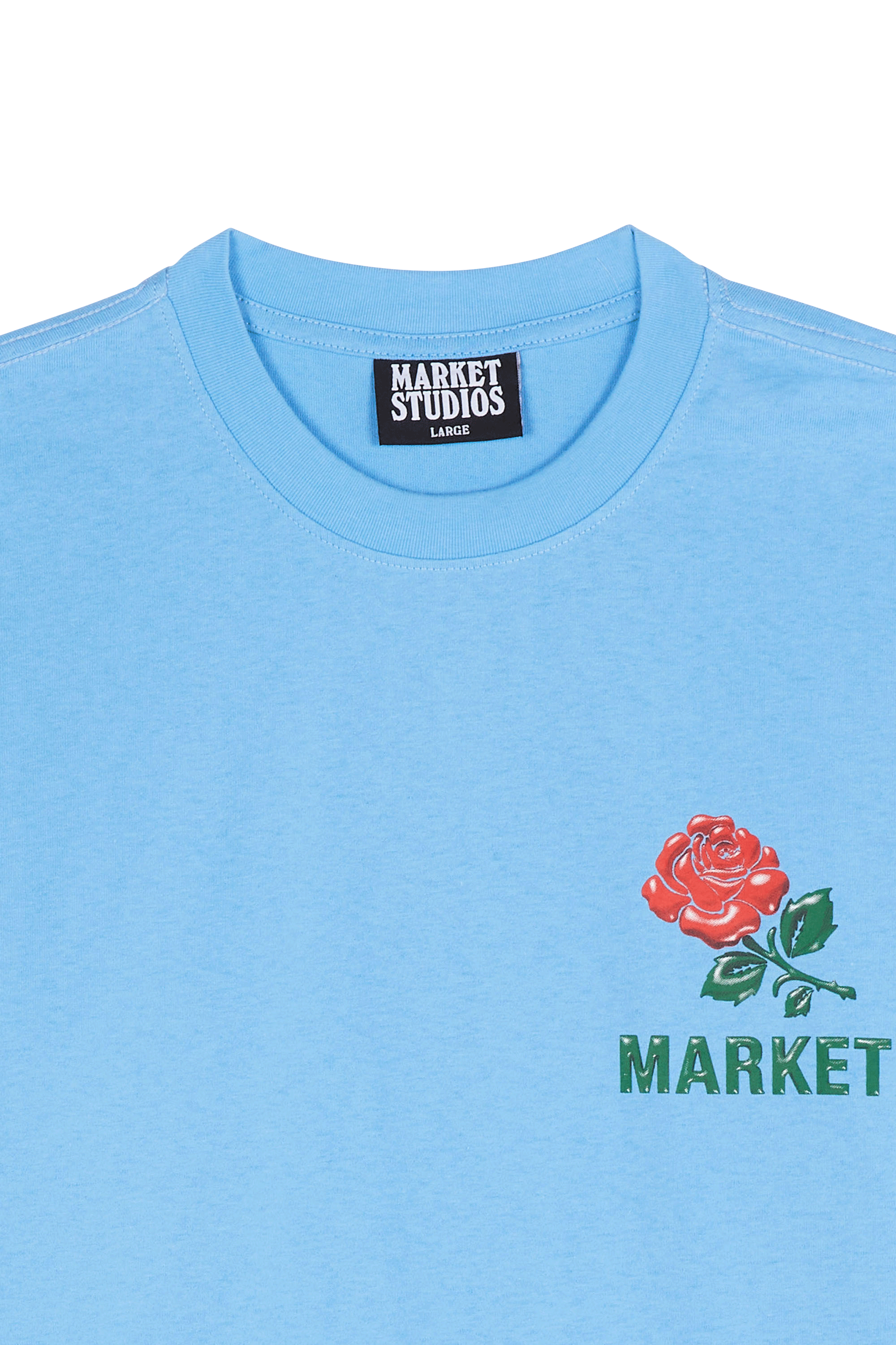 Regular-fit round-neck cotton T-shirt Blue