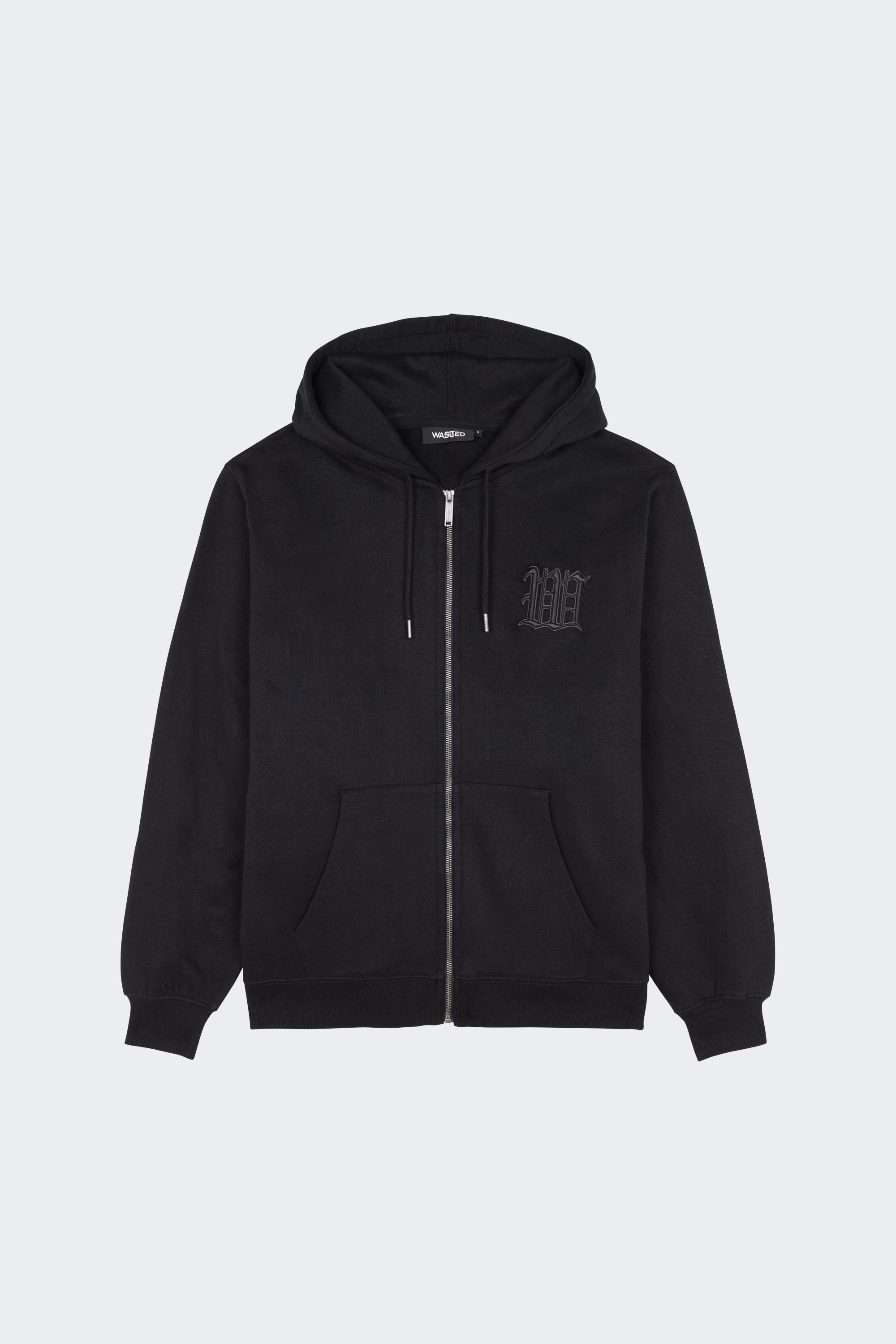 zip-up hoodie | Black by WASTED zip-up hoodie Black
