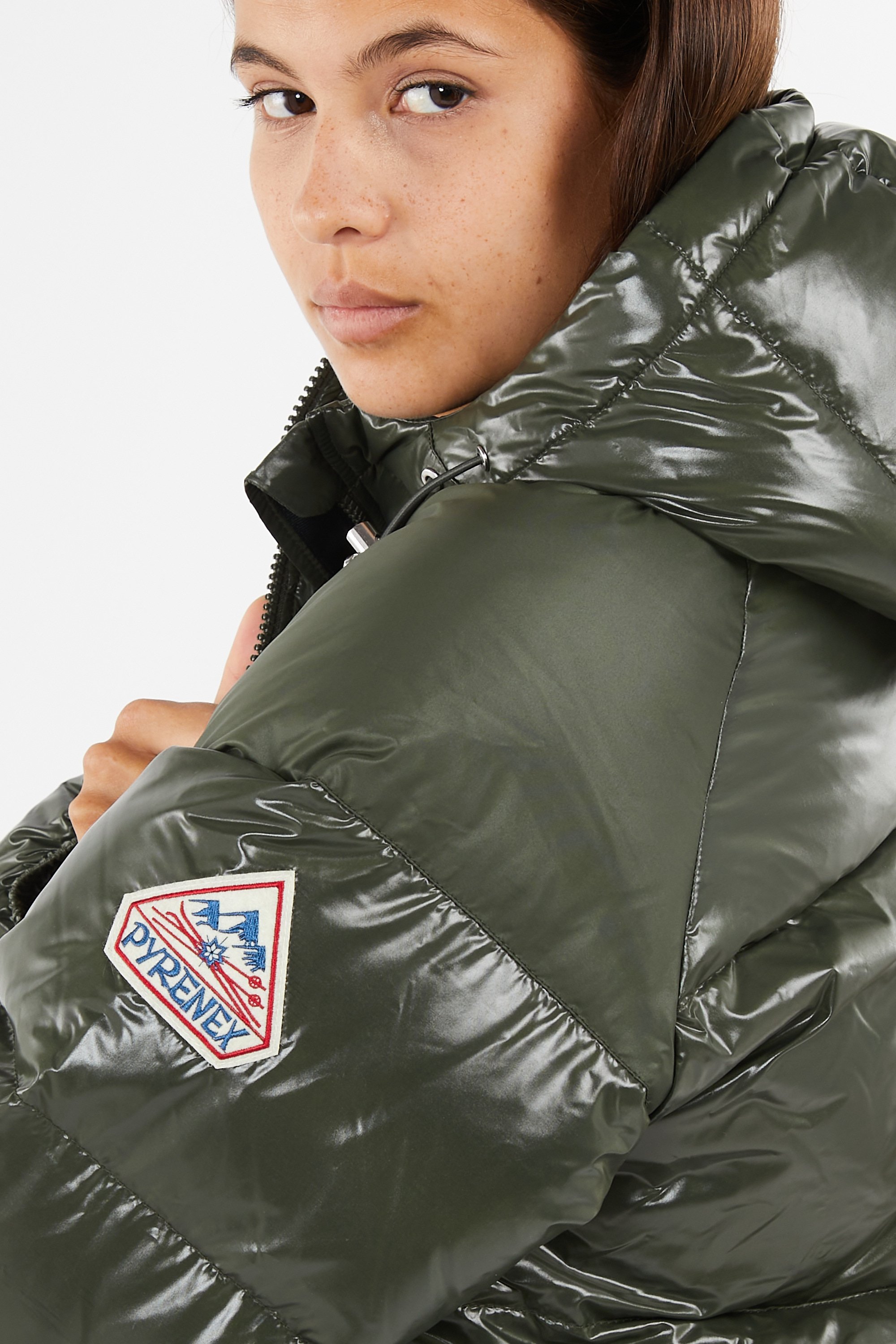 Lightweight quilted padded jacket with high neck | Khaki PYRENEX Women