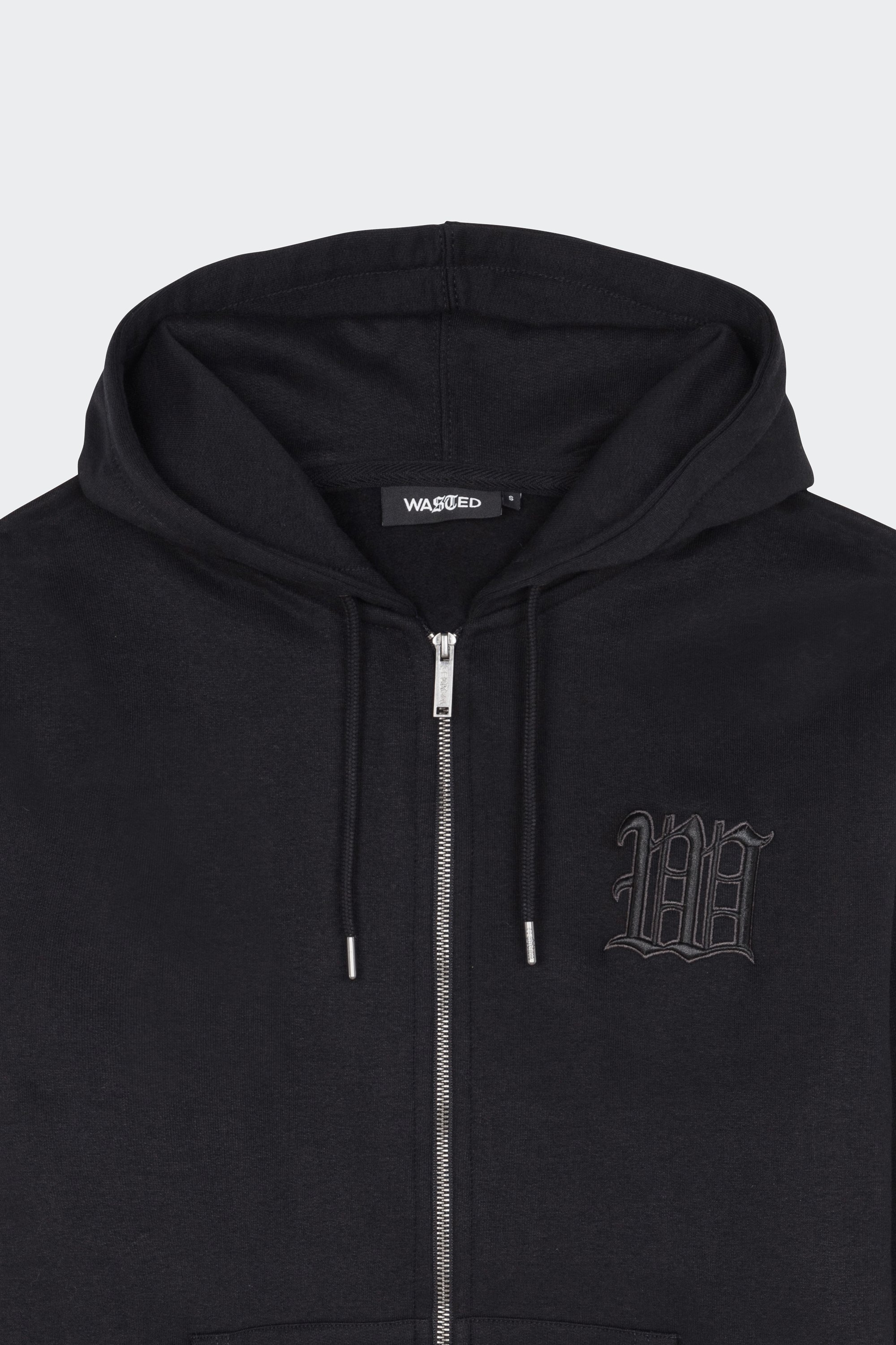 zip-up hoodie | Black by WASTED zip-up hoodie Black