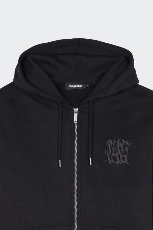 WASTED Hoodie zippé Noir