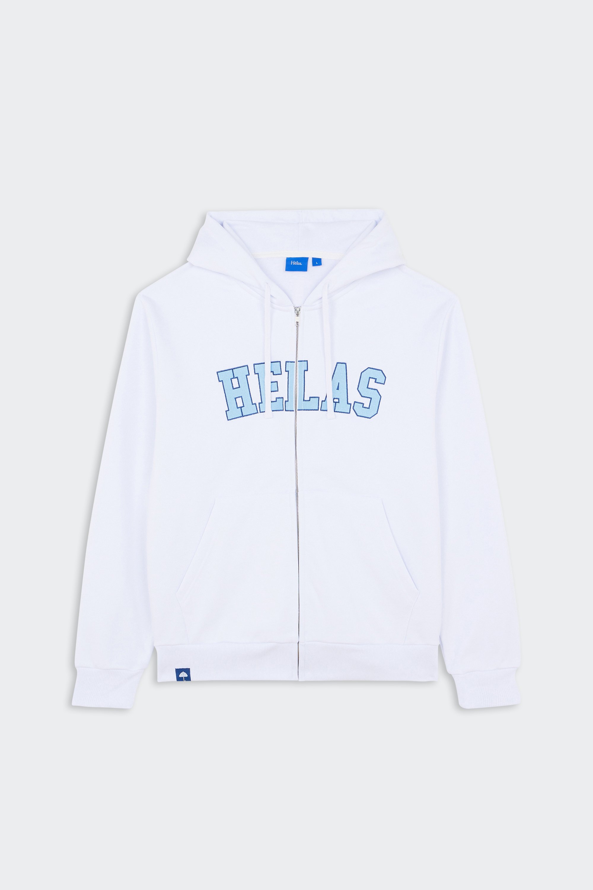 zip-up hoodie | White by HELAS zip-up hoodie White