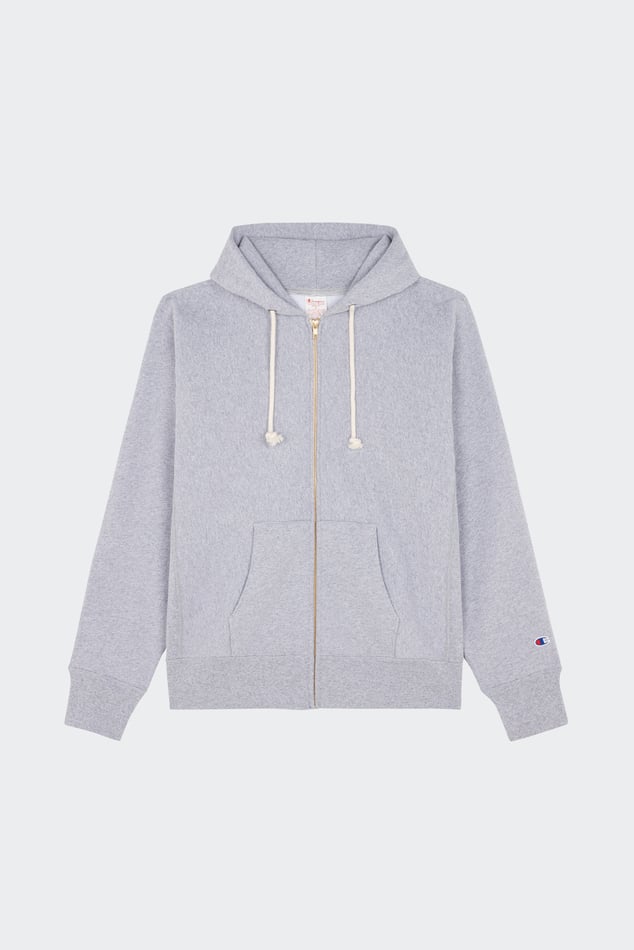 Grey zip up hoodie champion hotsell