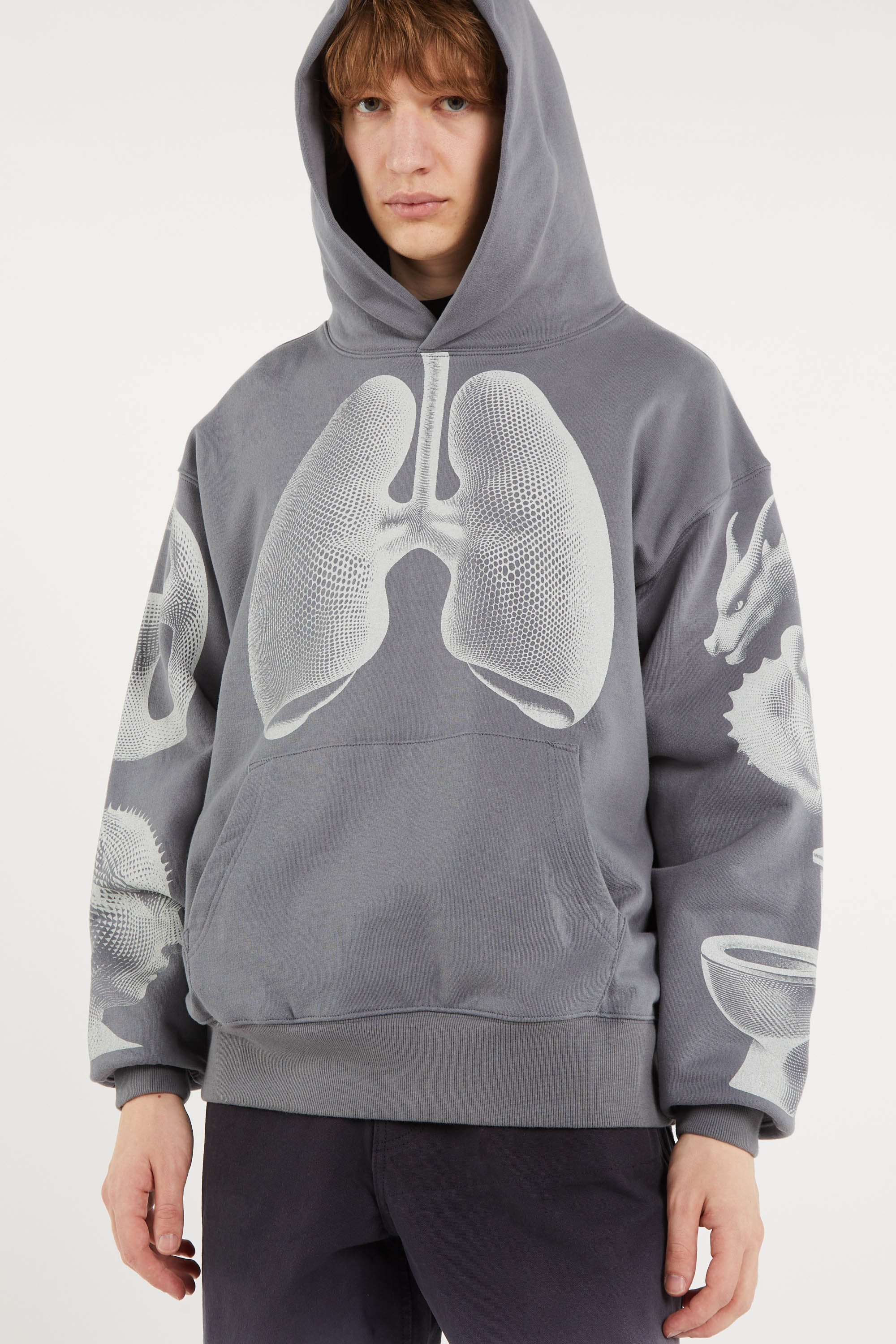 Printed hoodie | Grey PLEASURES Men