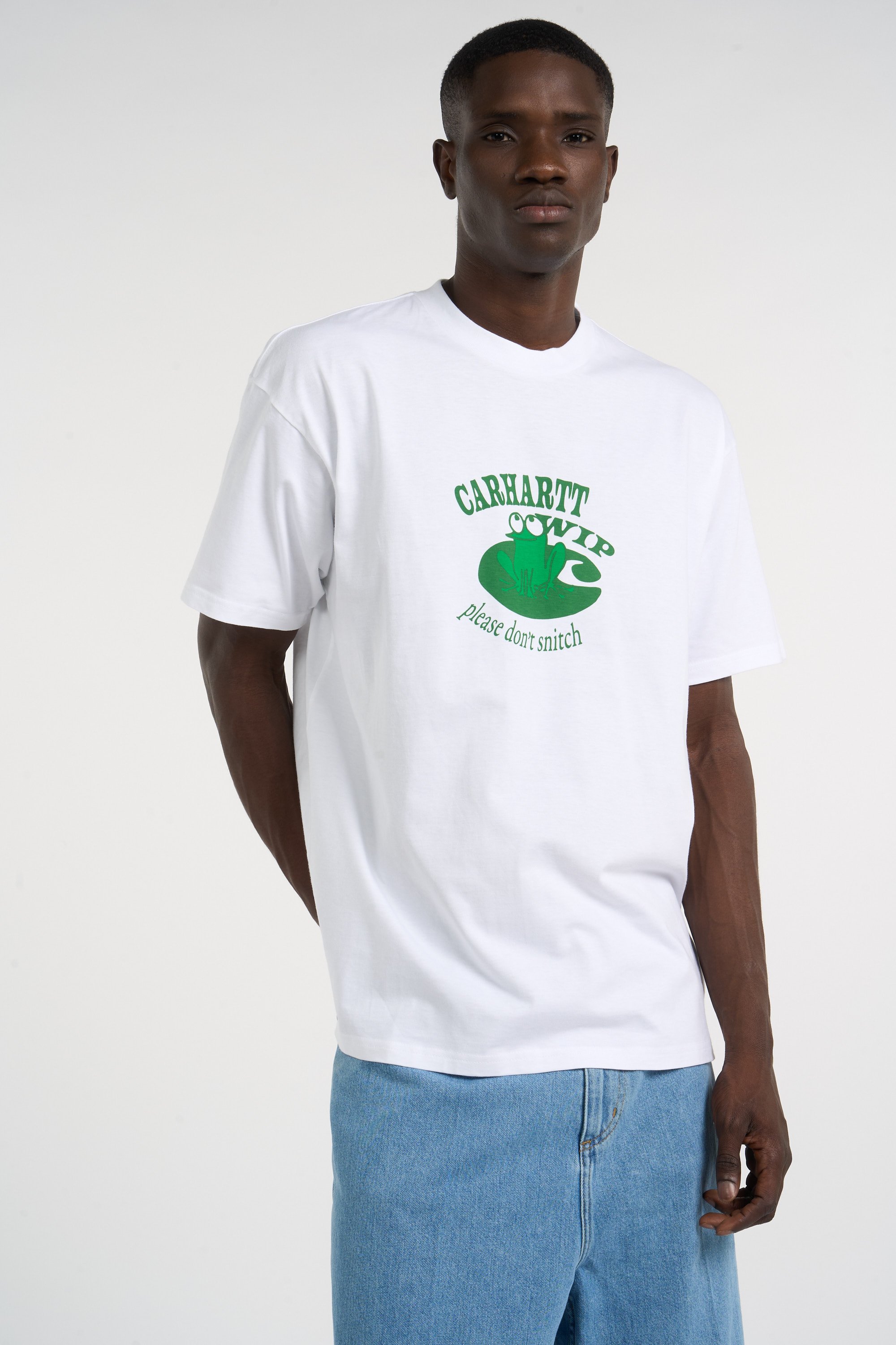 Round neck organic cotton t-shirt | White CARHARTT WIP Men