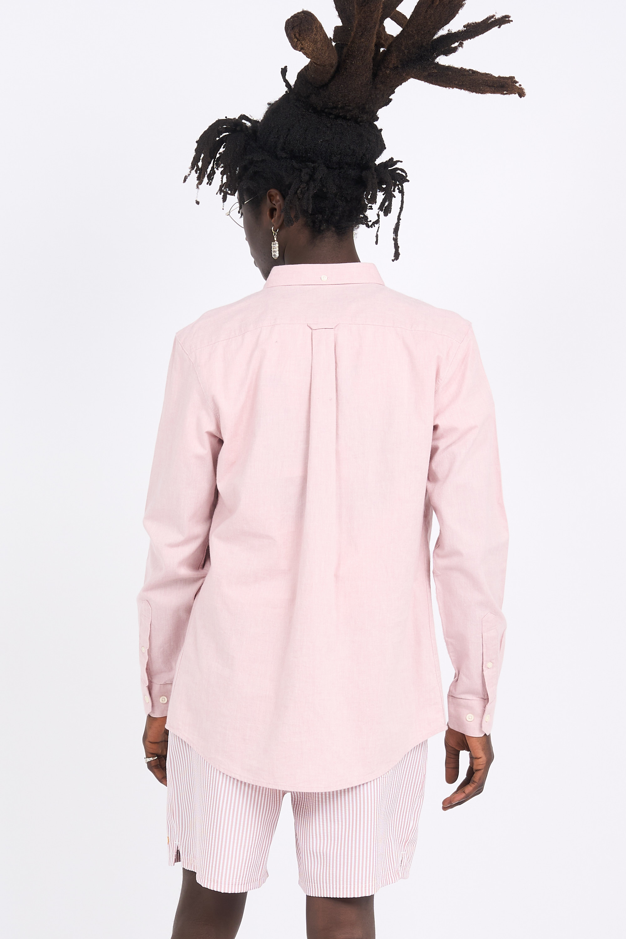Chemise col américain slim-fit en coton biologique Rose