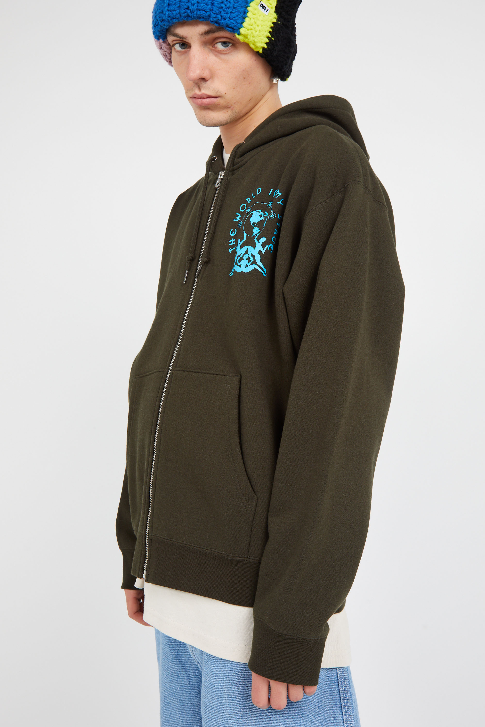 Hoodie zippé Vert