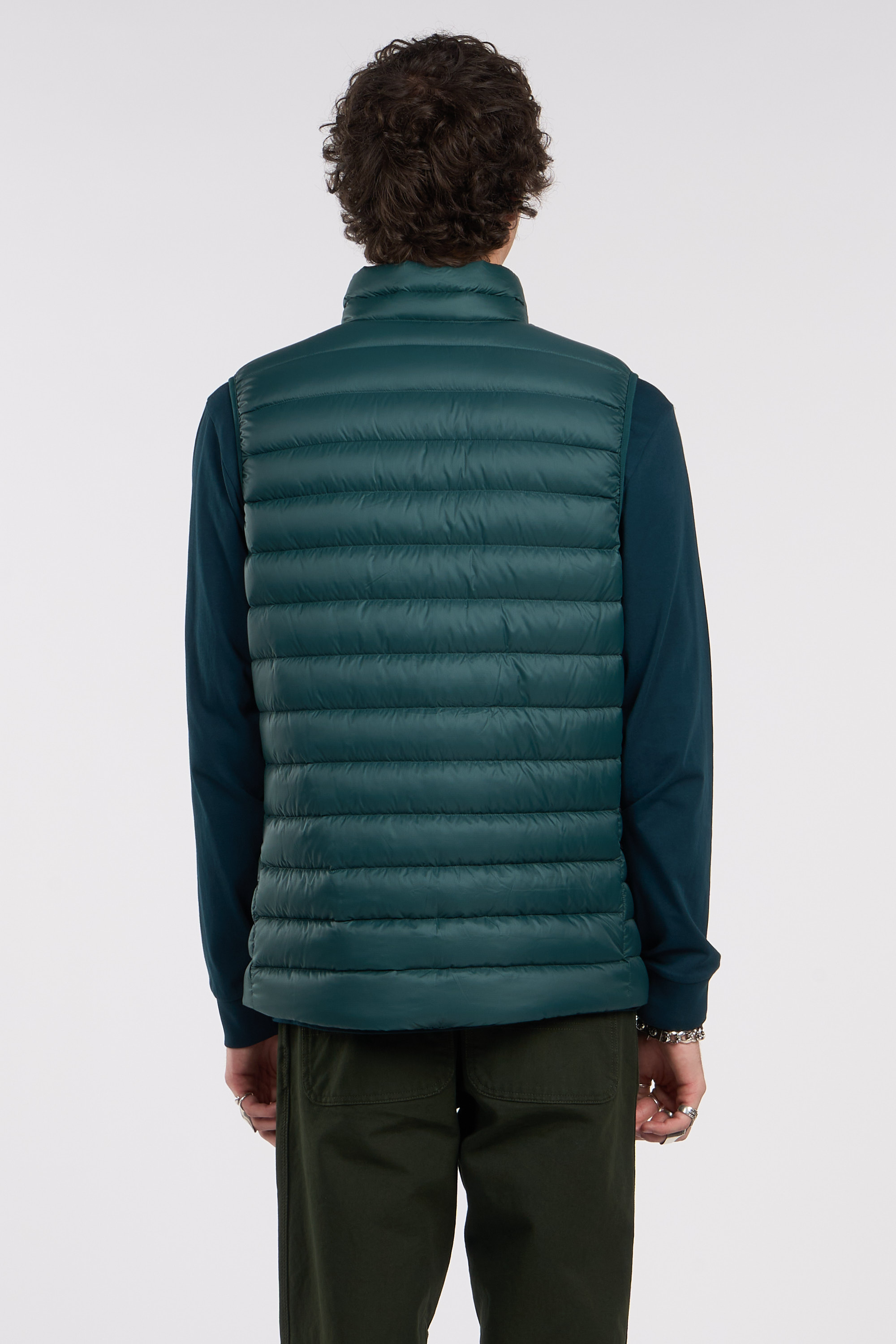 Lightweight quilted padded jacket with high neck Green