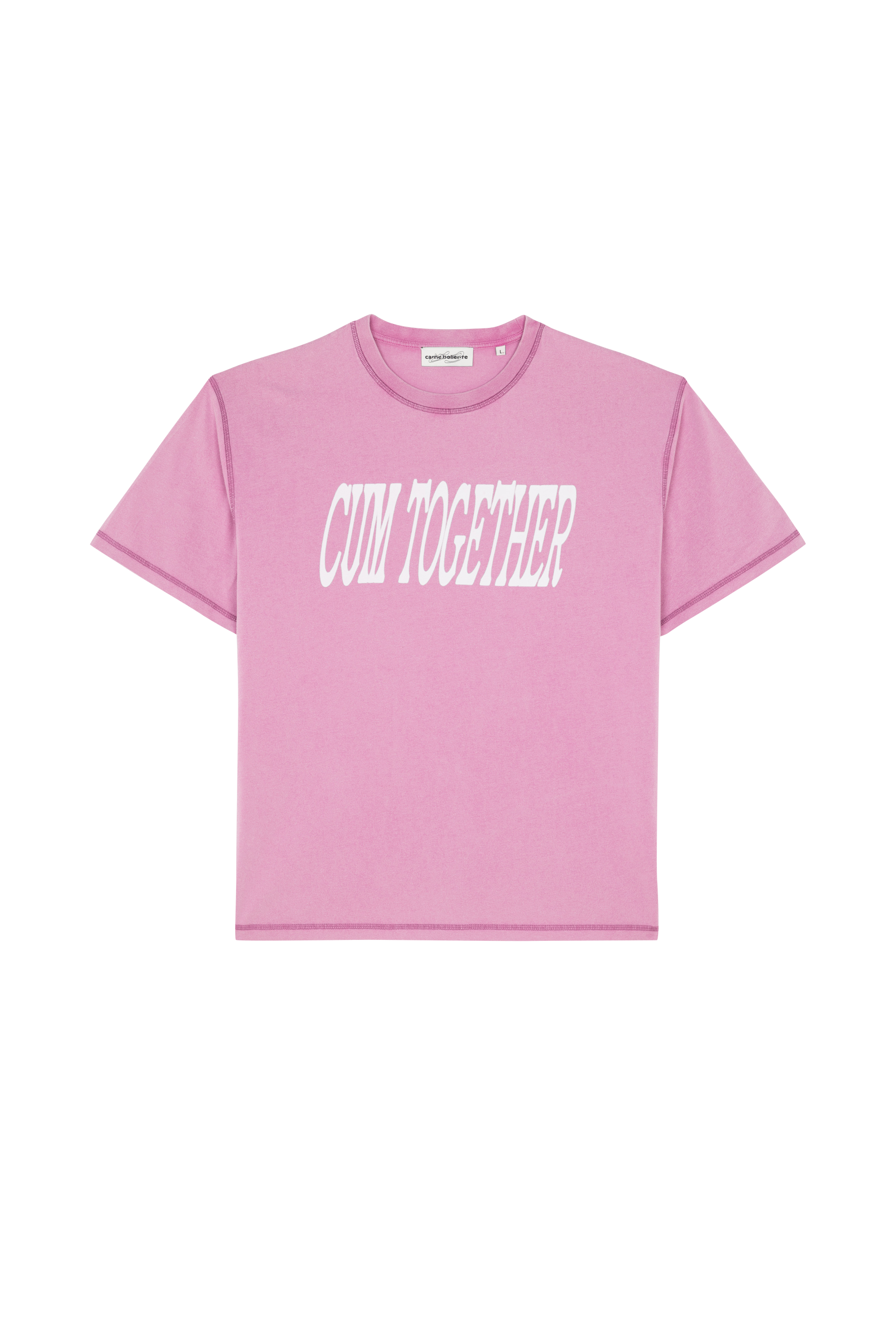 Regular-fit round-neck cotton T-shirt Pink