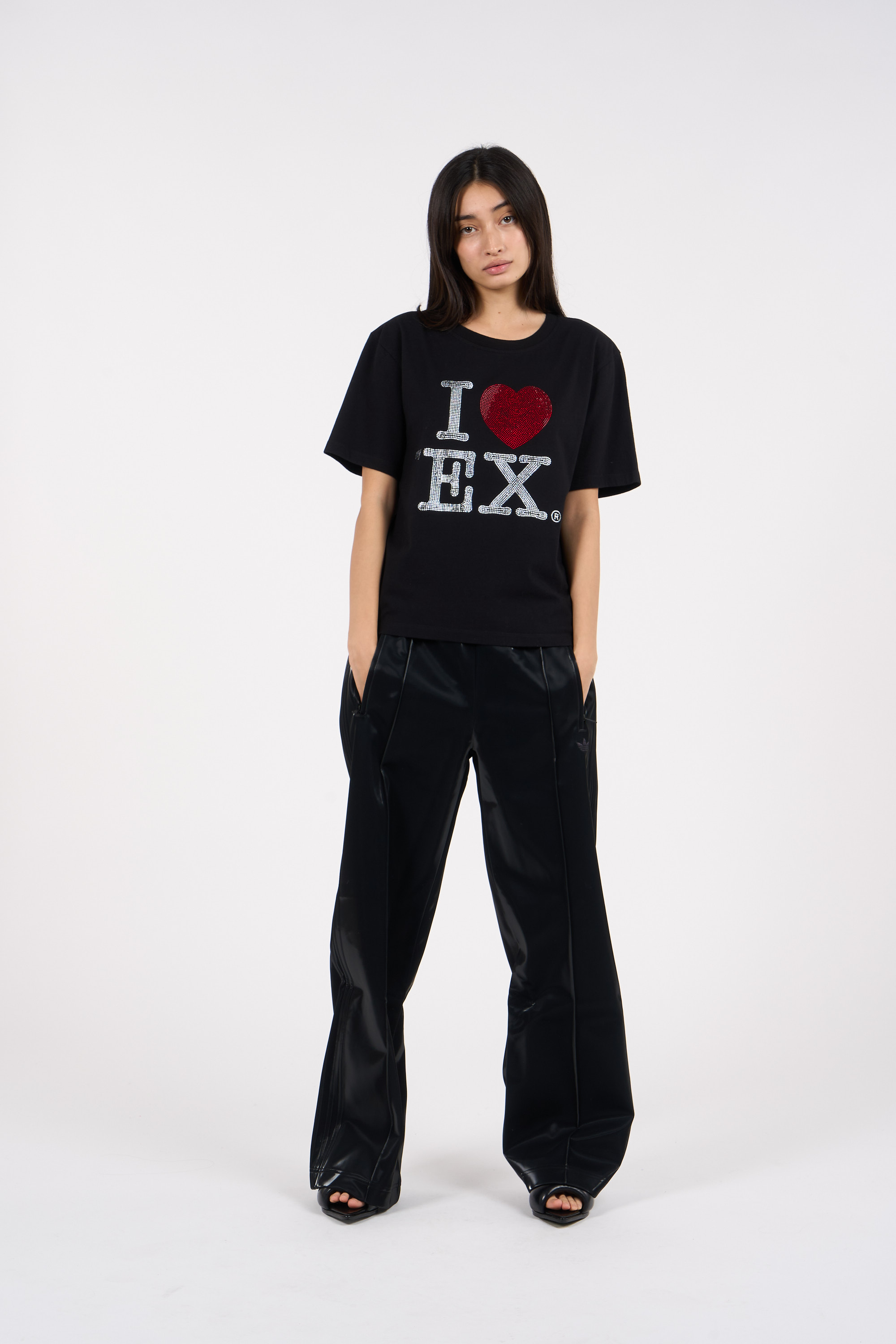 Regular-fit round-neck cotton T-shirt Black