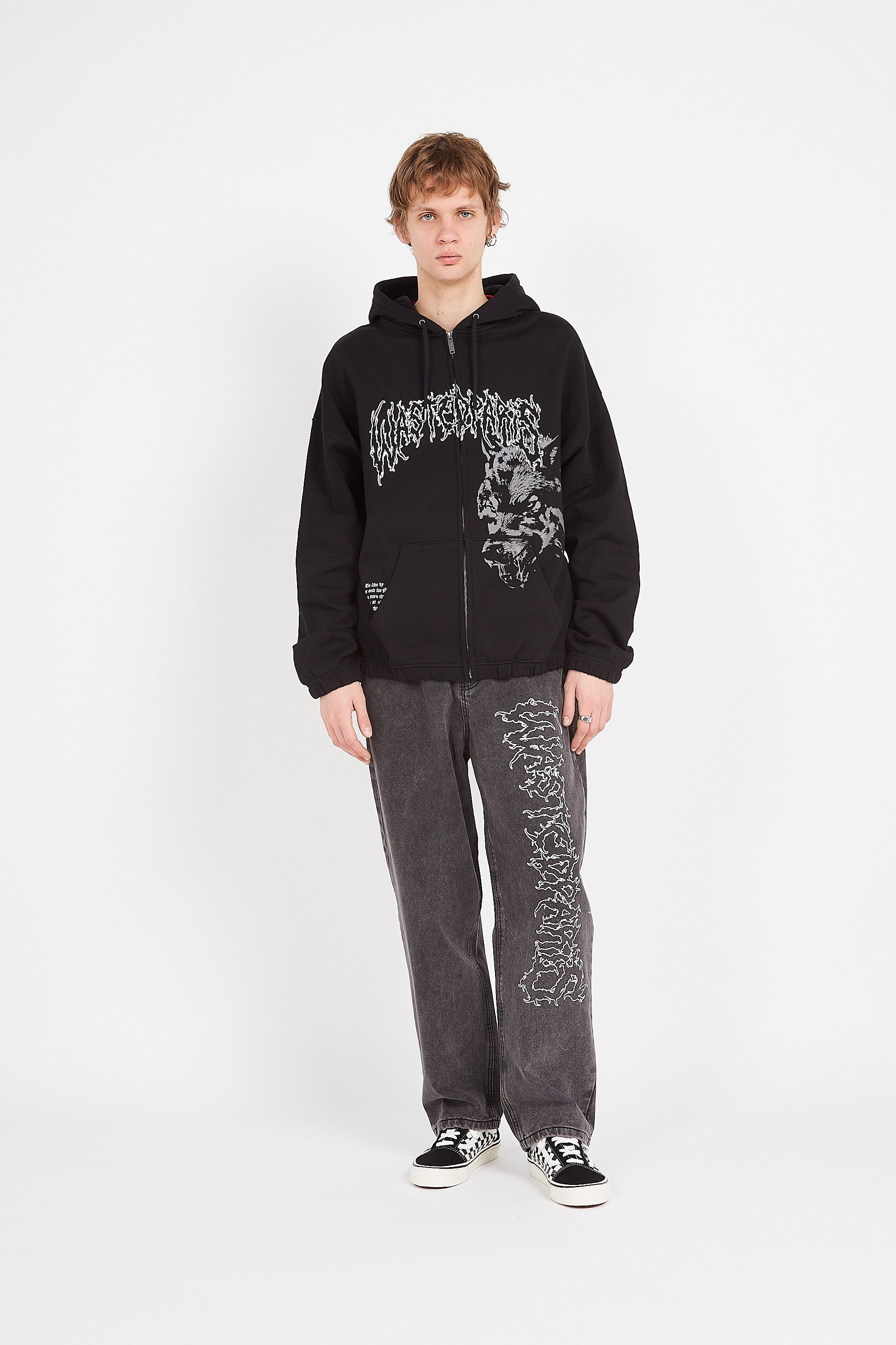 zip-up hoodie Black