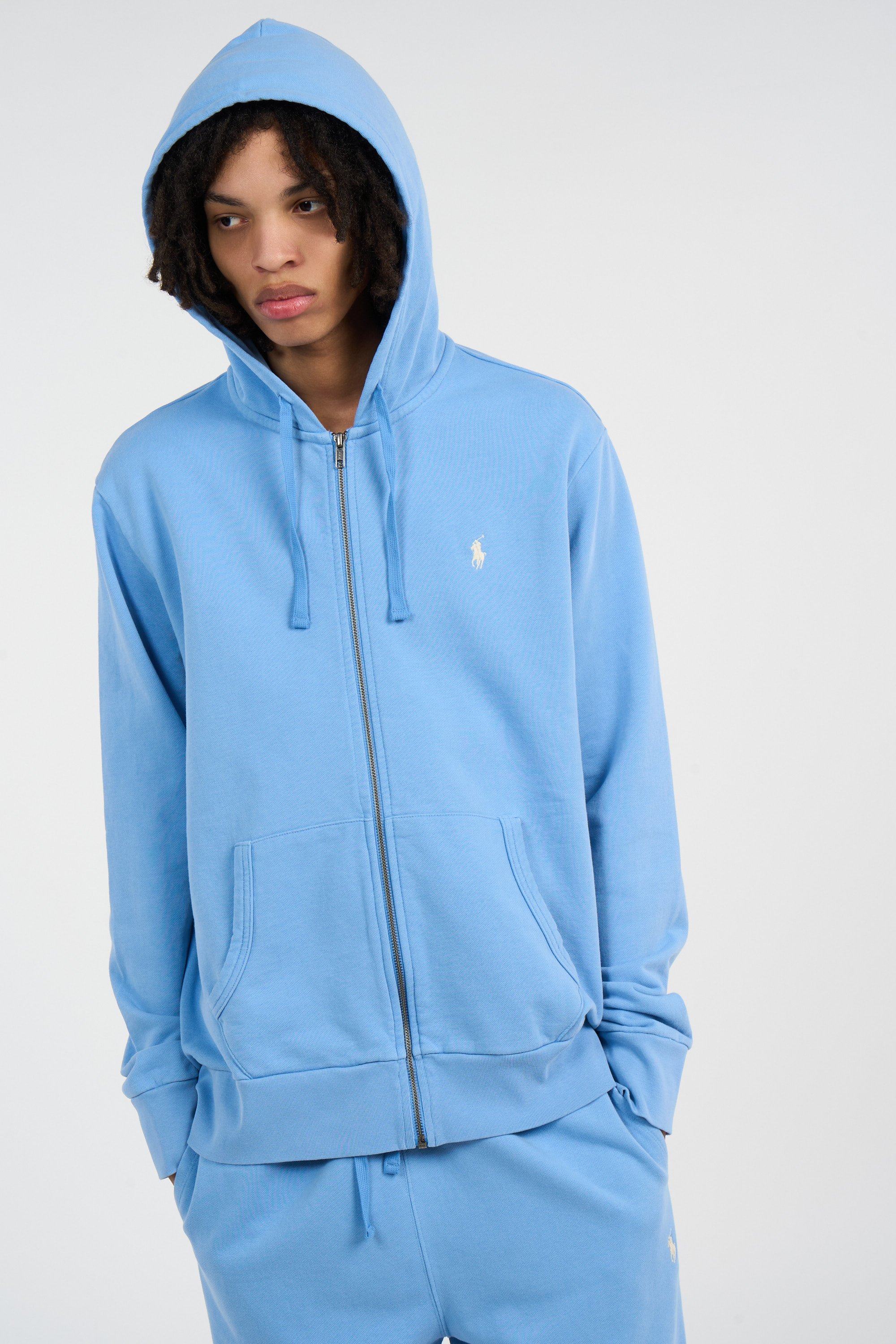 Hoodie zippé Bleu