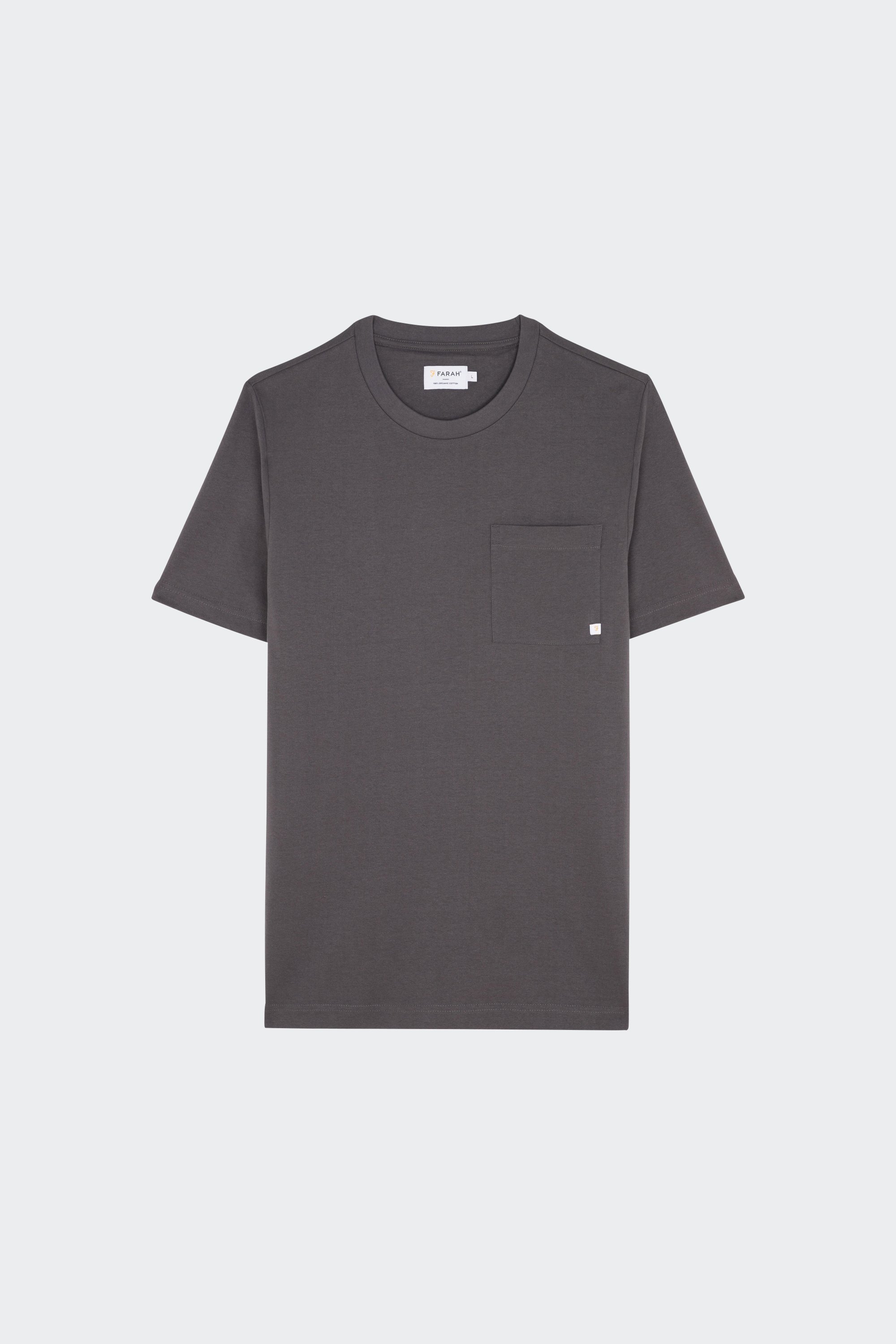 Regular-fit round-neck cotton T-shirt | Grey by FARAH Regular-fit round-neck cotton T-shirt Grey