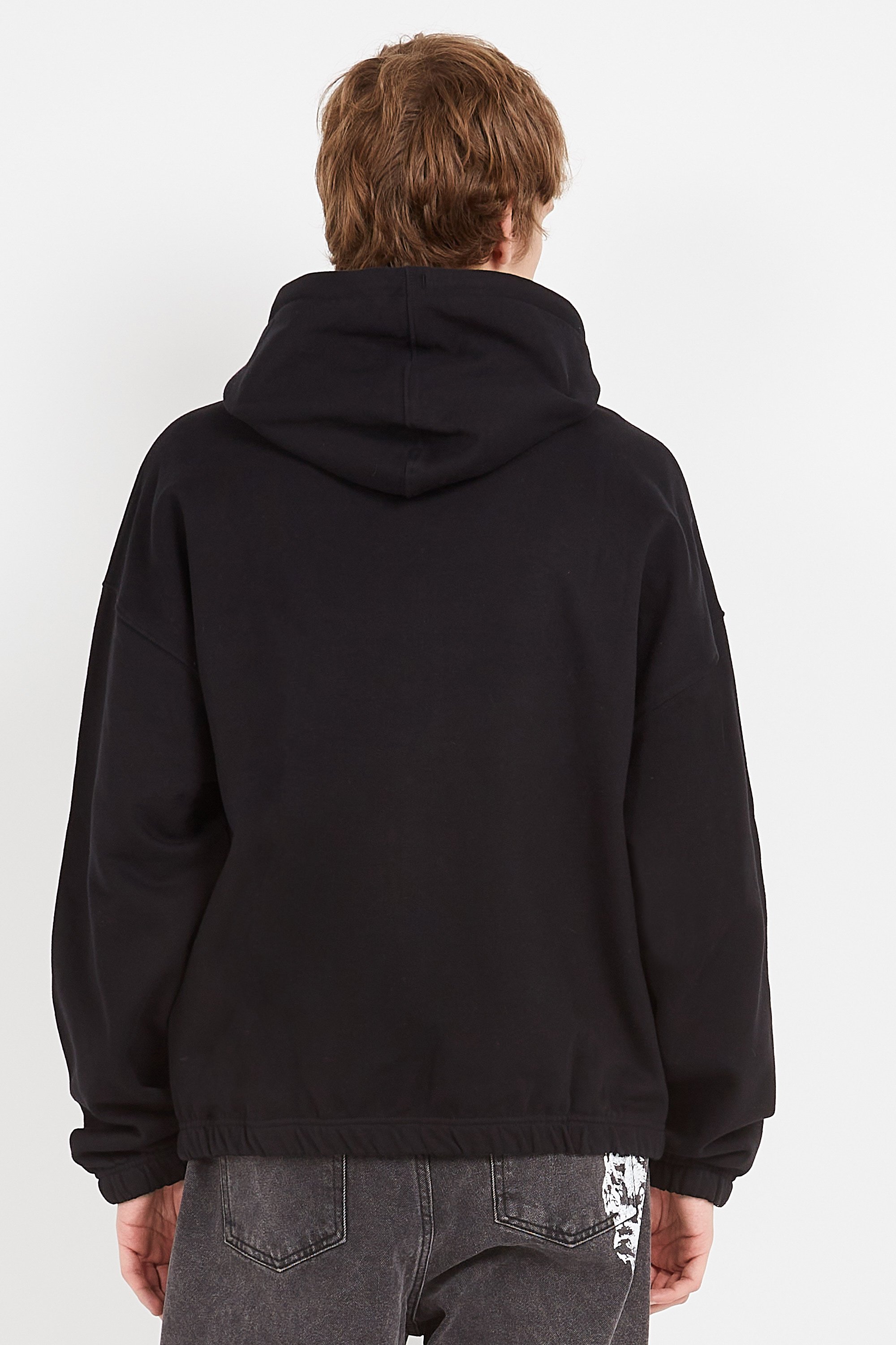 Zippered hoodie Black
