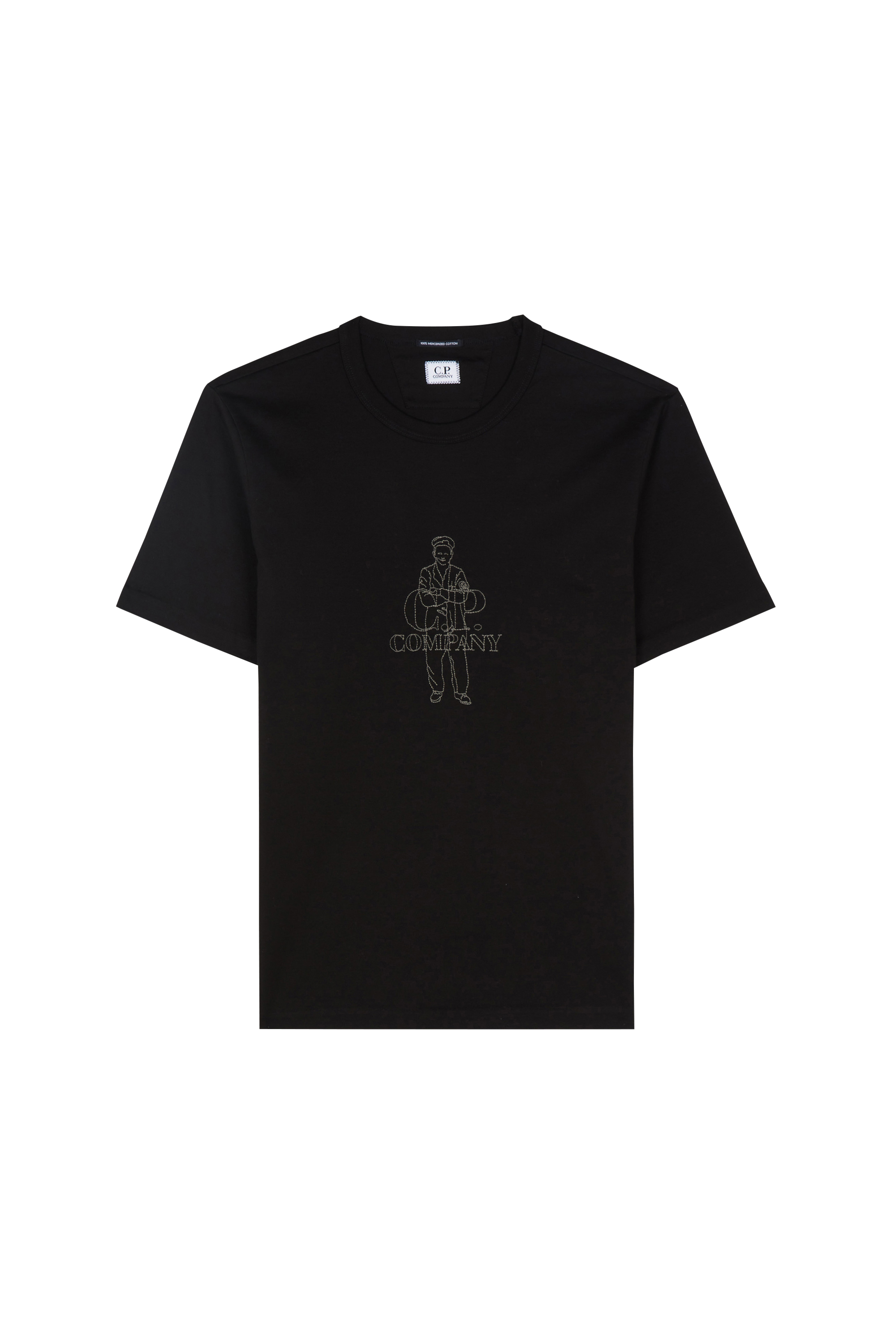 Regular-fit round-neck cotton T-shirt Black