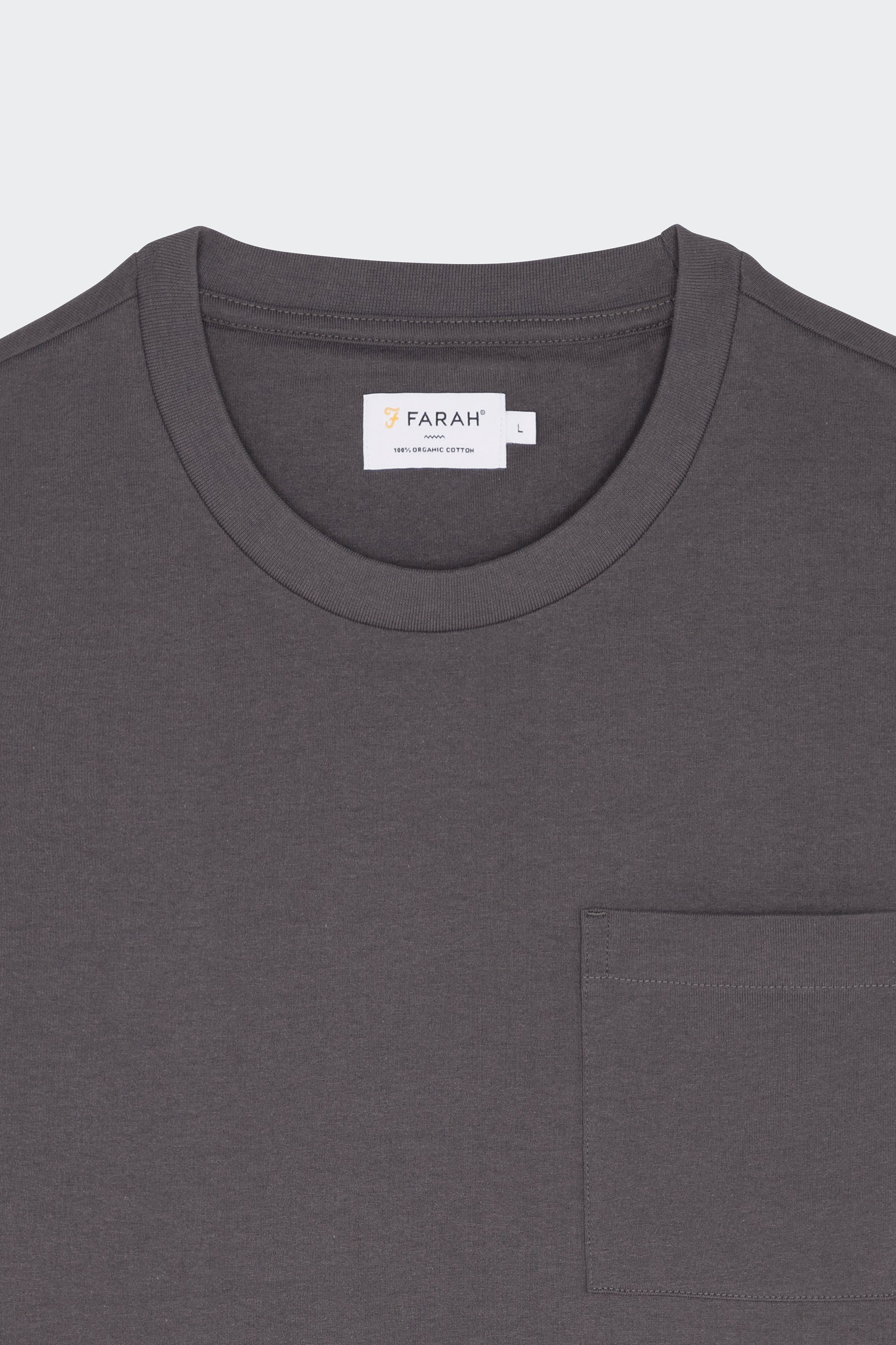 Regular-fit round-neck cotton T-shirt | Grey by FARAH Regular-fit round-neck cotton T-shirt Grey