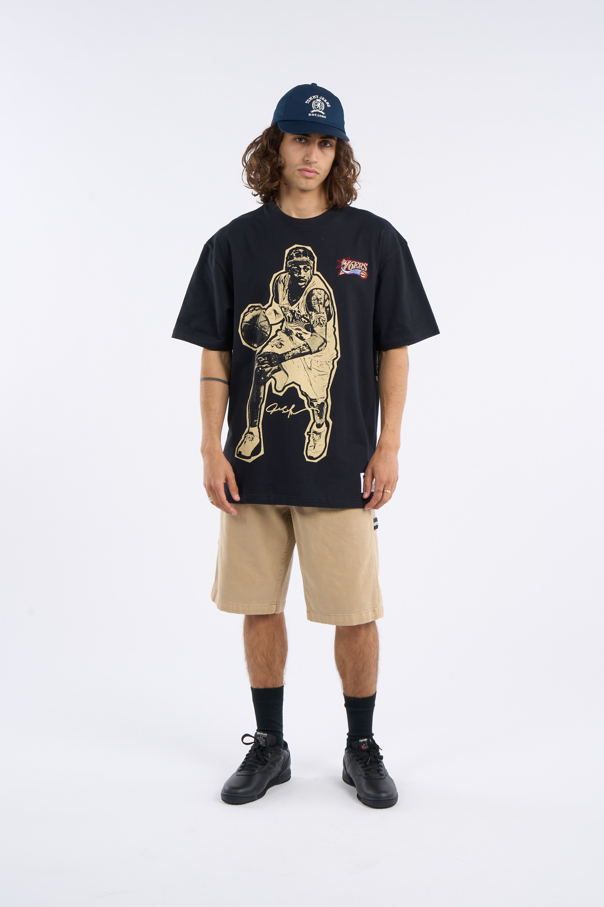 Regular-fit round-neck cotton T-shirt Black