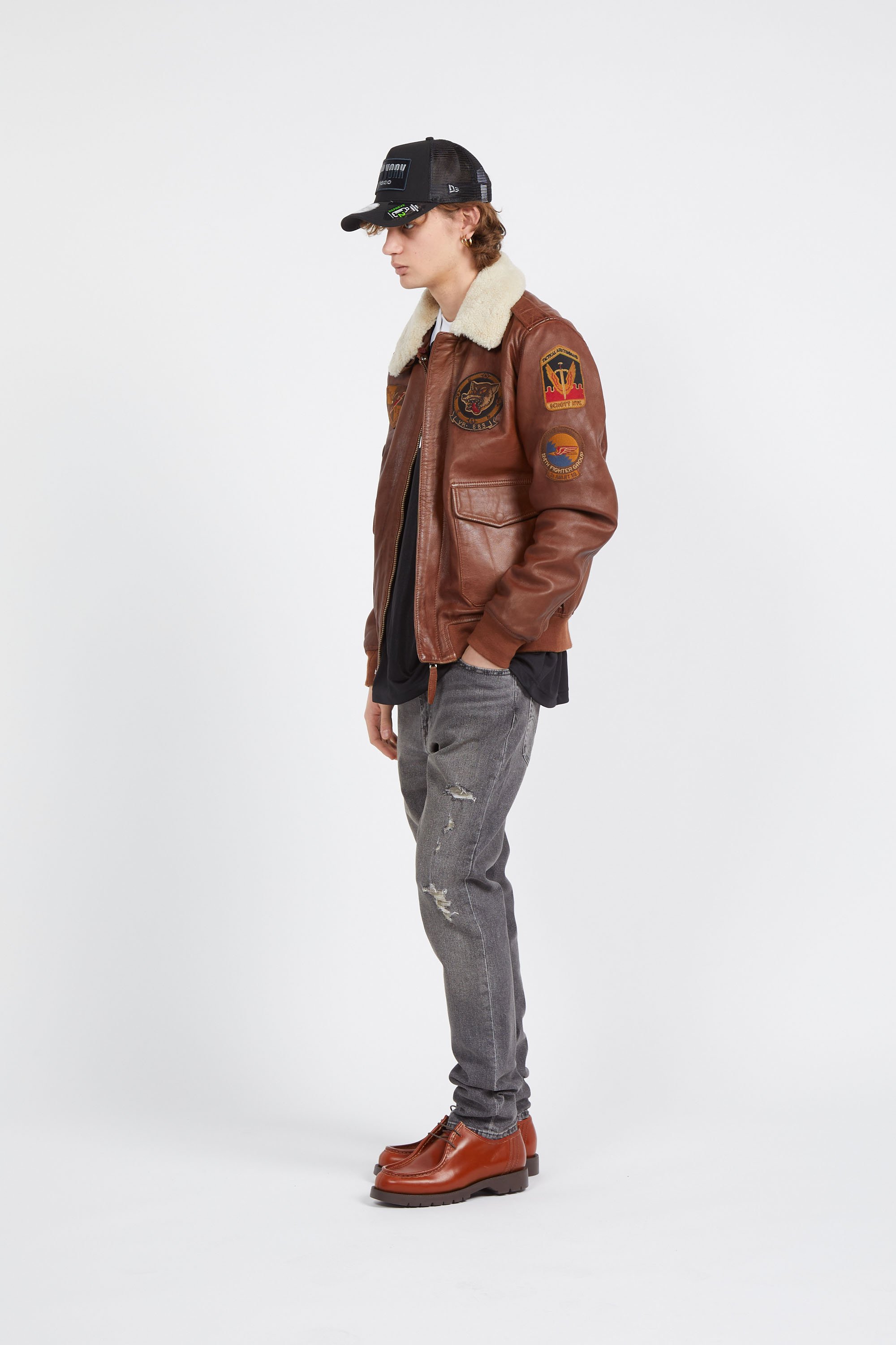 ショット Schott FLIGHT CAP （BROWN） -ファッション通販