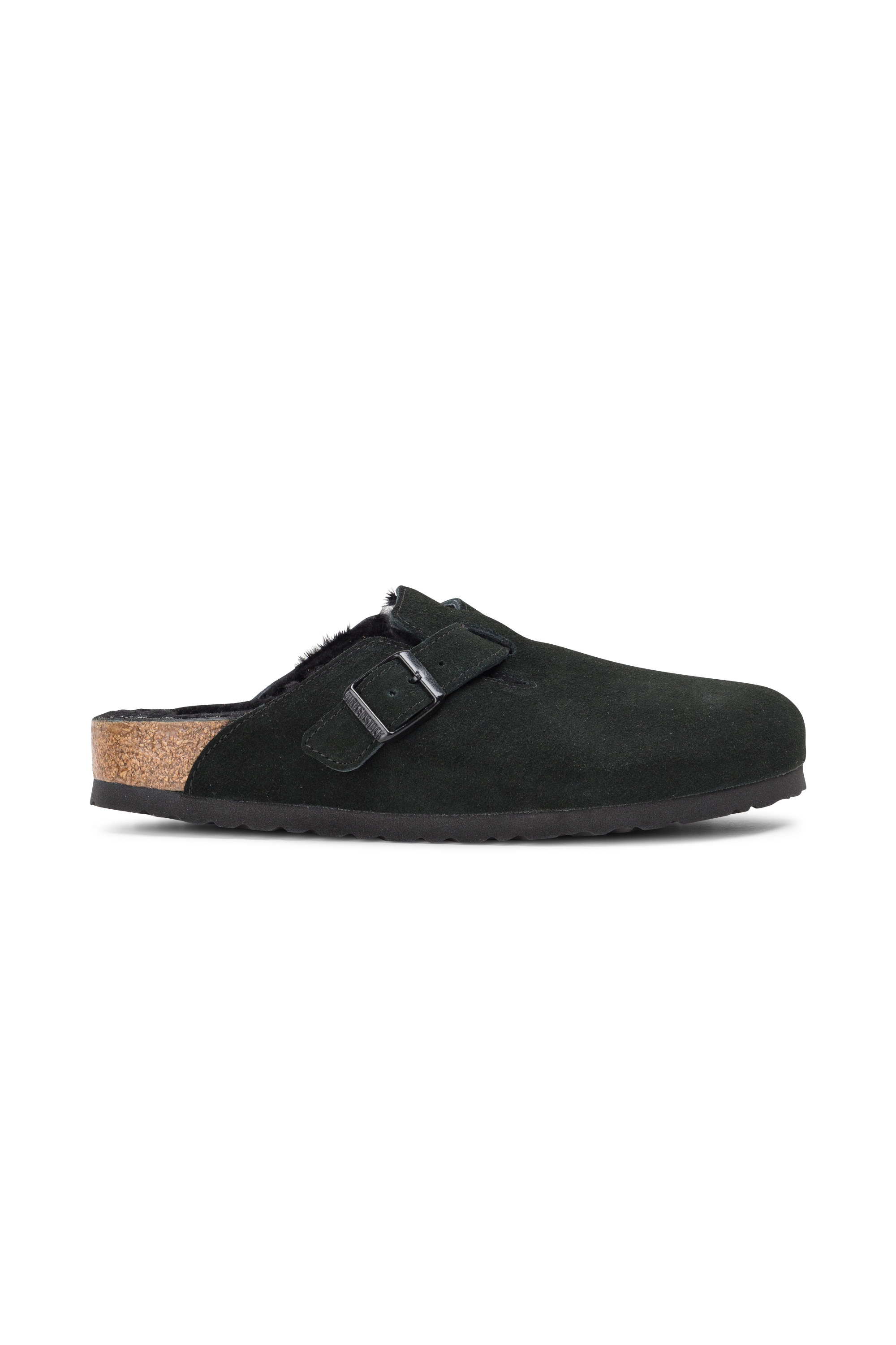 Flat furry sheepskin sandals BIRKENSTOCK Black