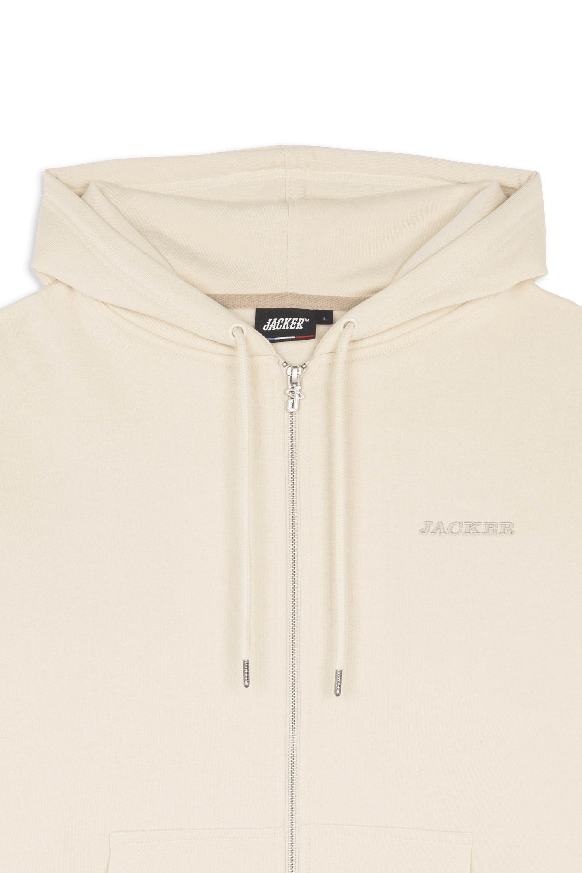 Zippered hoodie Beige