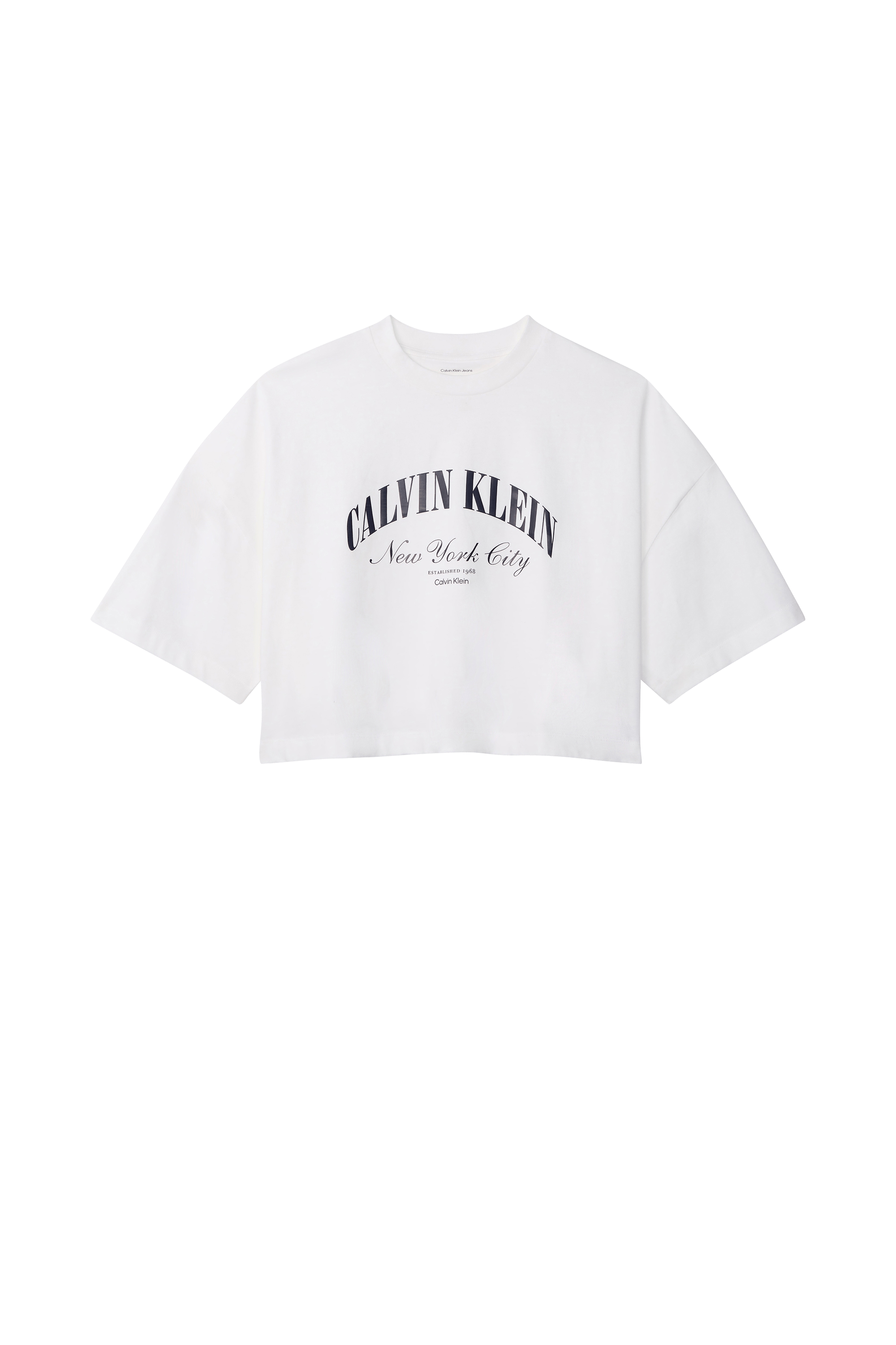 Regular-fit round-neck cotton T-shirt  Bright white