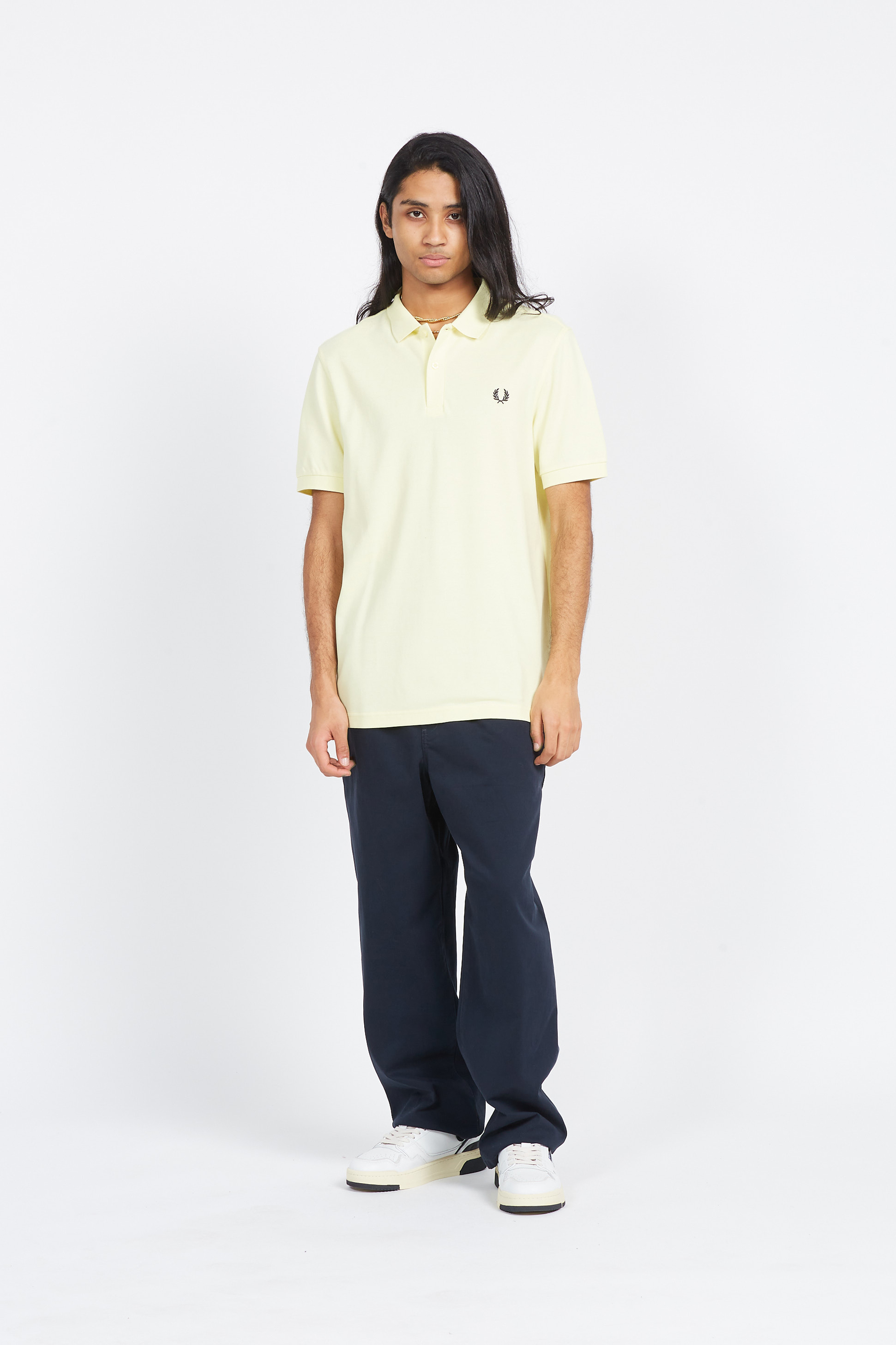 Polo slim-fit en coton piqué Jaune