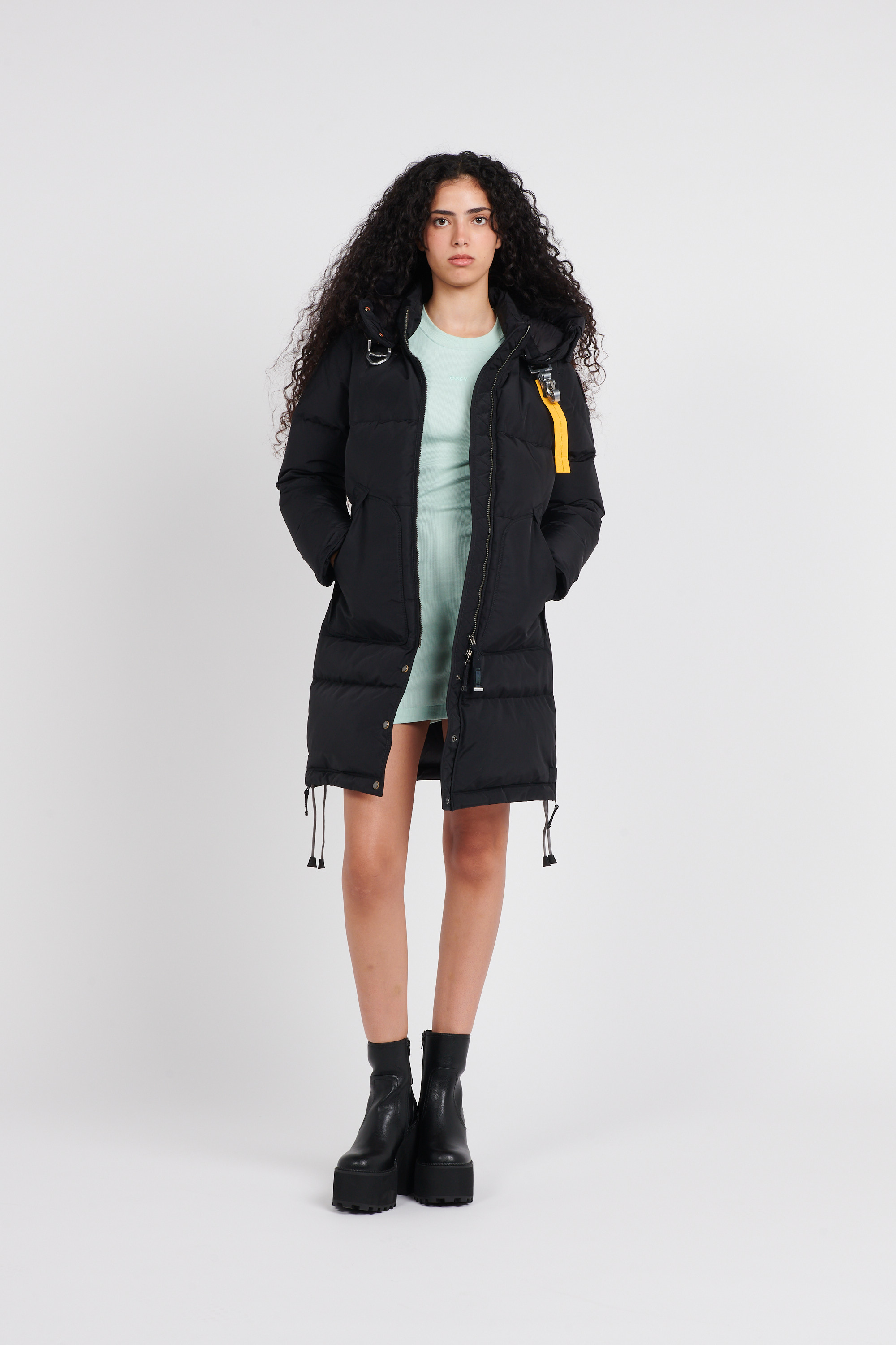 Lightweight quilted padded jacket with high neck Black