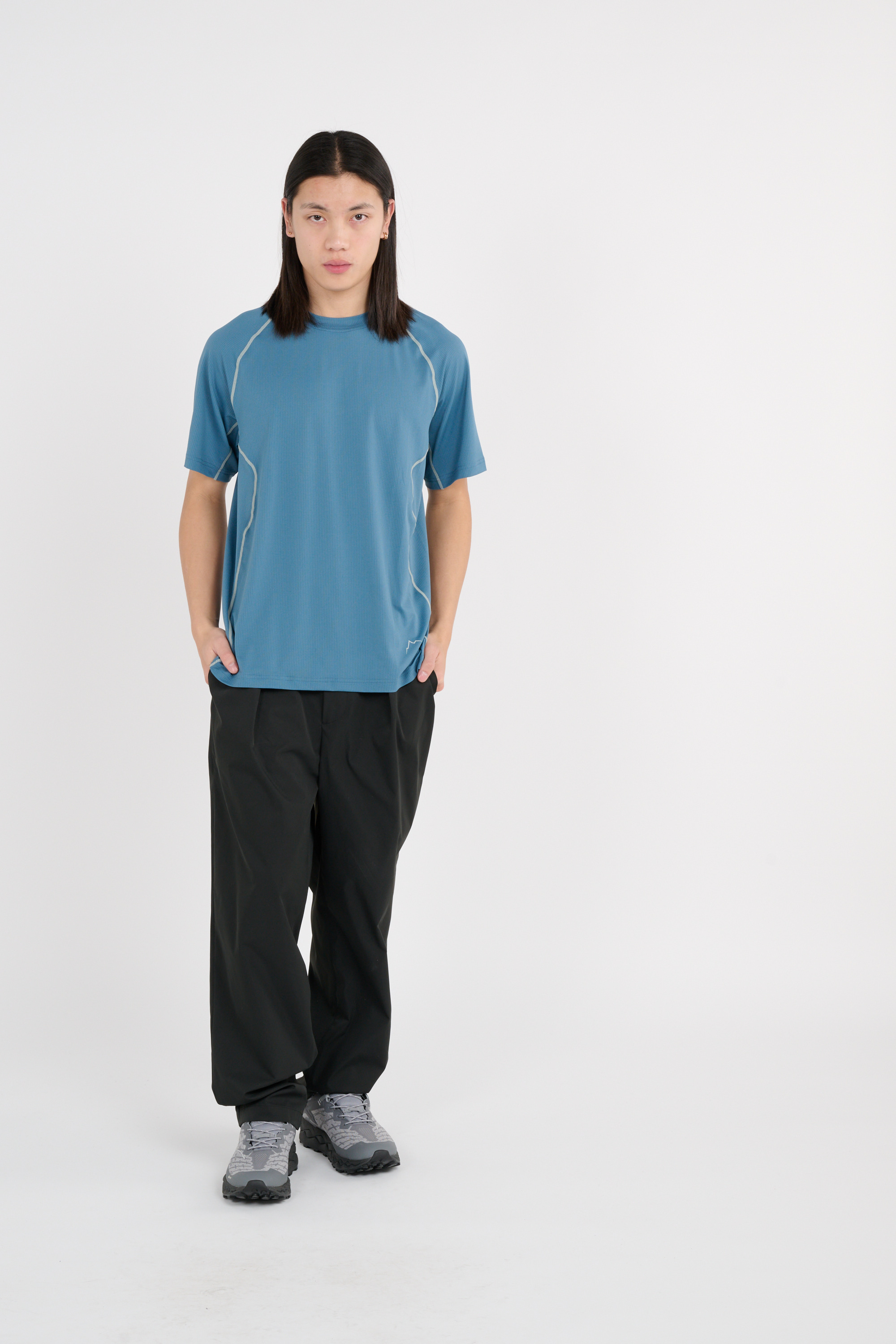Regular-fit round-neck cotton T-shirt Blue