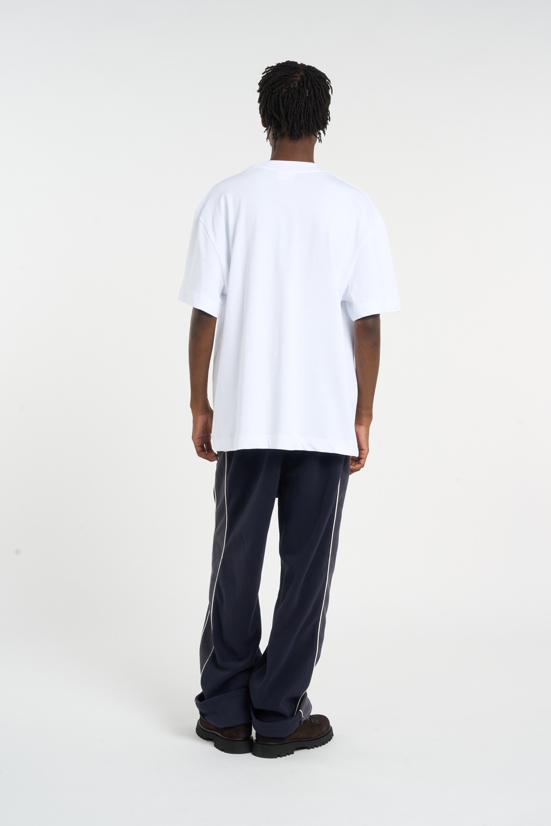 Regular-fit round-neck cotton T-shirt | White LES DEUX Men