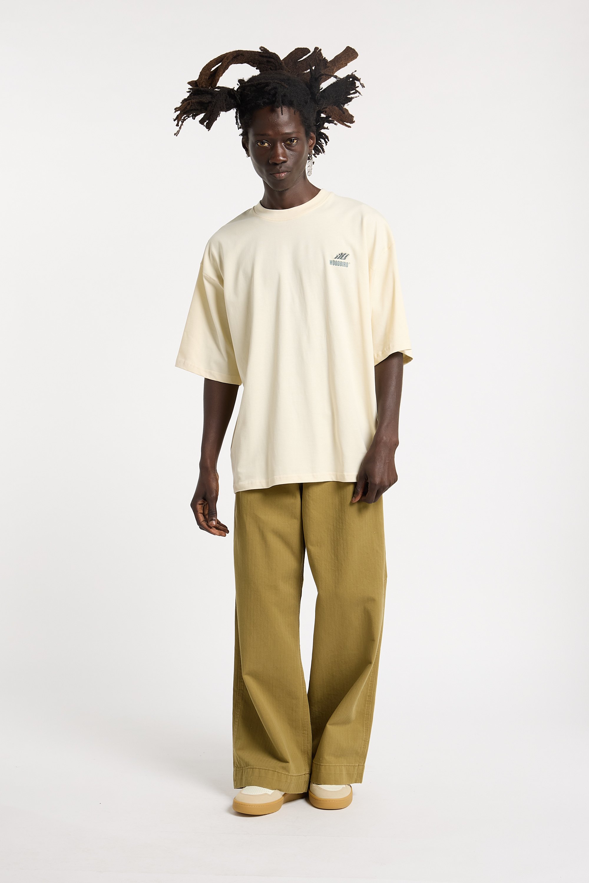 Regular-fit round-neck cotton T-shirt | Beige WOODBIRD Men