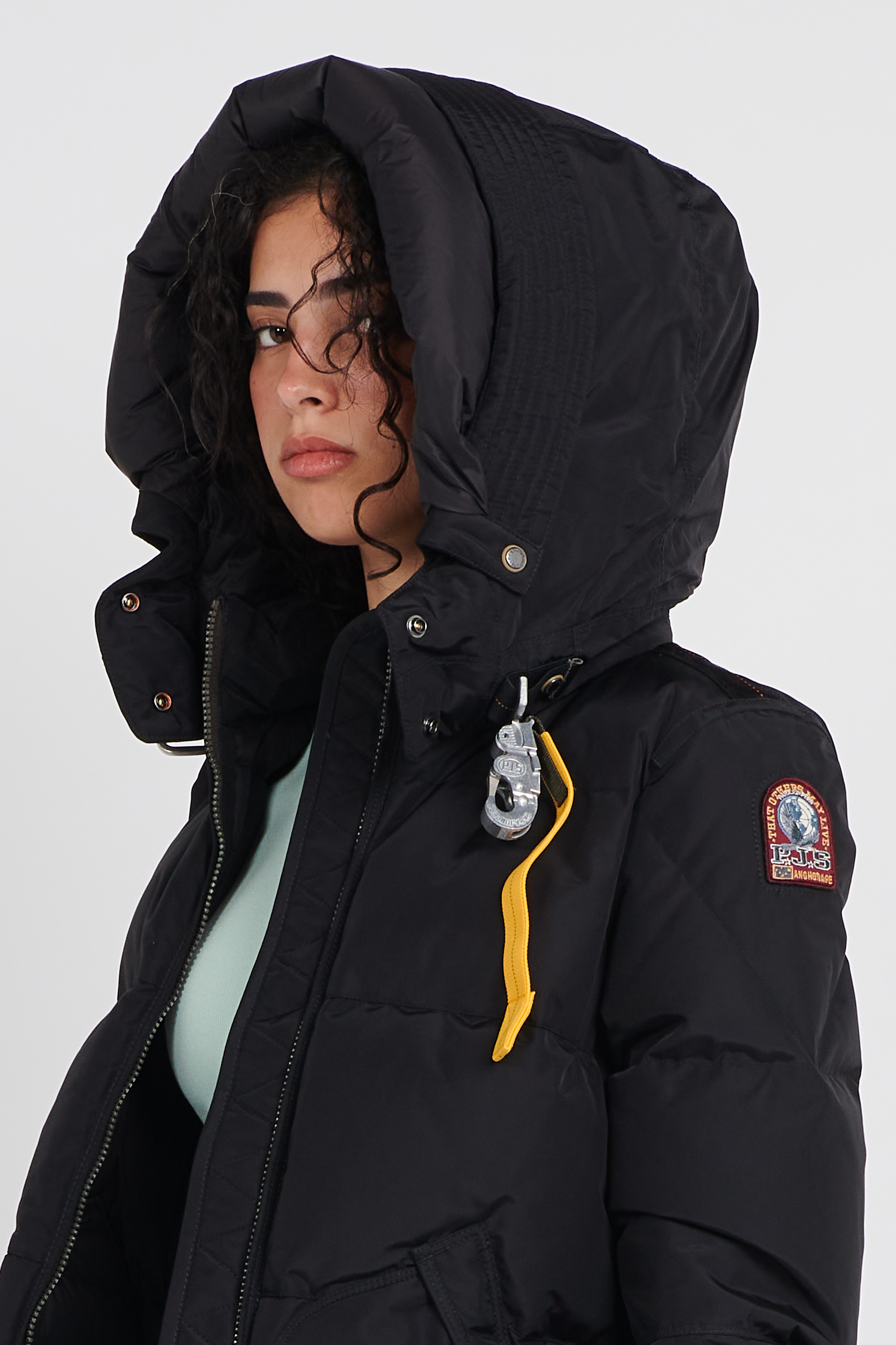 Lightweight quilted padded jacket with high neck Black