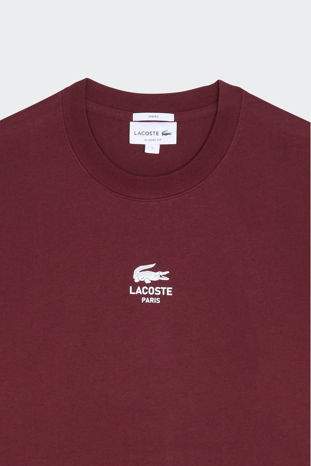T shirt lacoste homme rouge sales