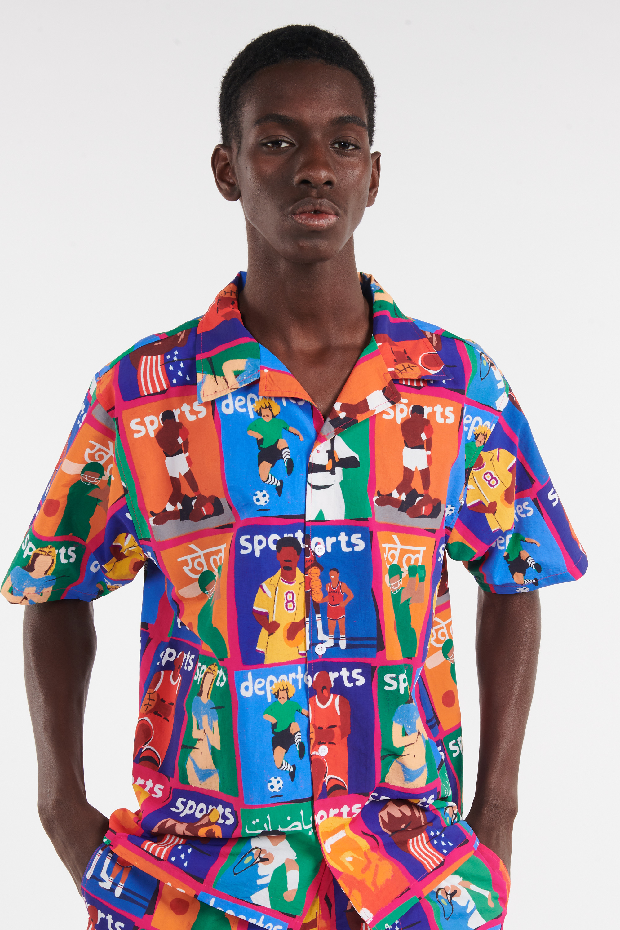 Regular-fit zip-up cotton-blend hoodie with Pony Player Multicolored