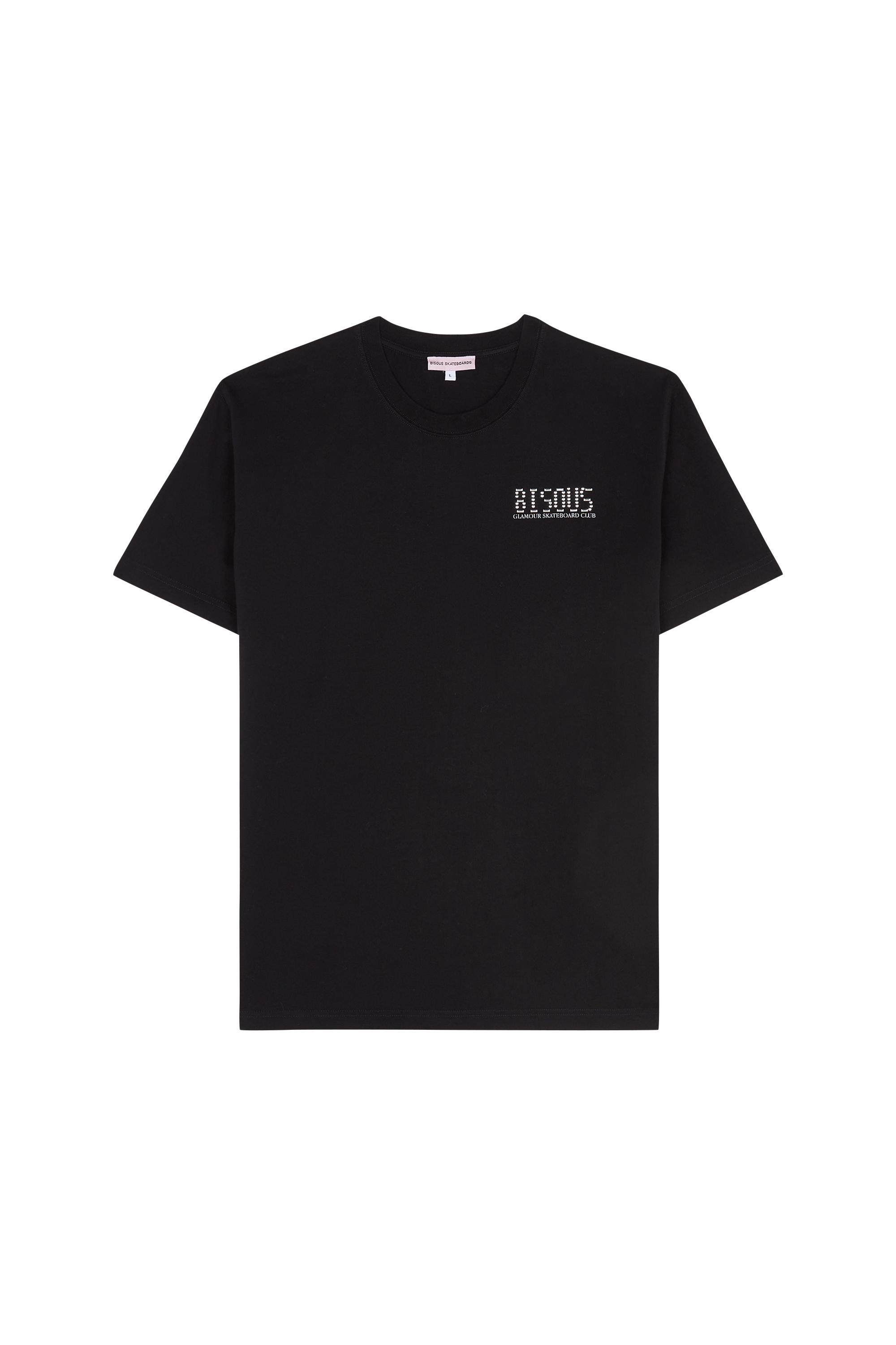 Regular-fit round-neck cotton T-shirt Black