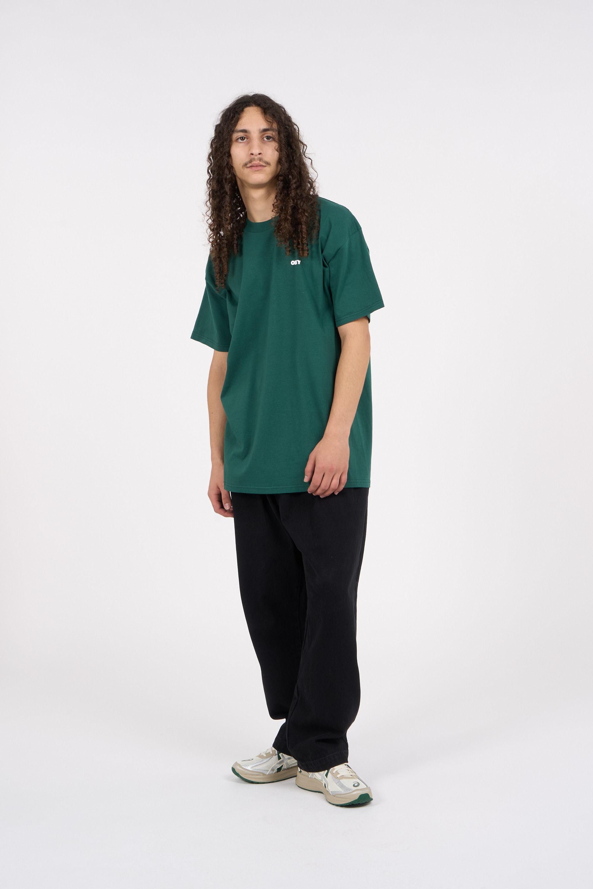 Regular-fit round-neck cotton T-shirt Green